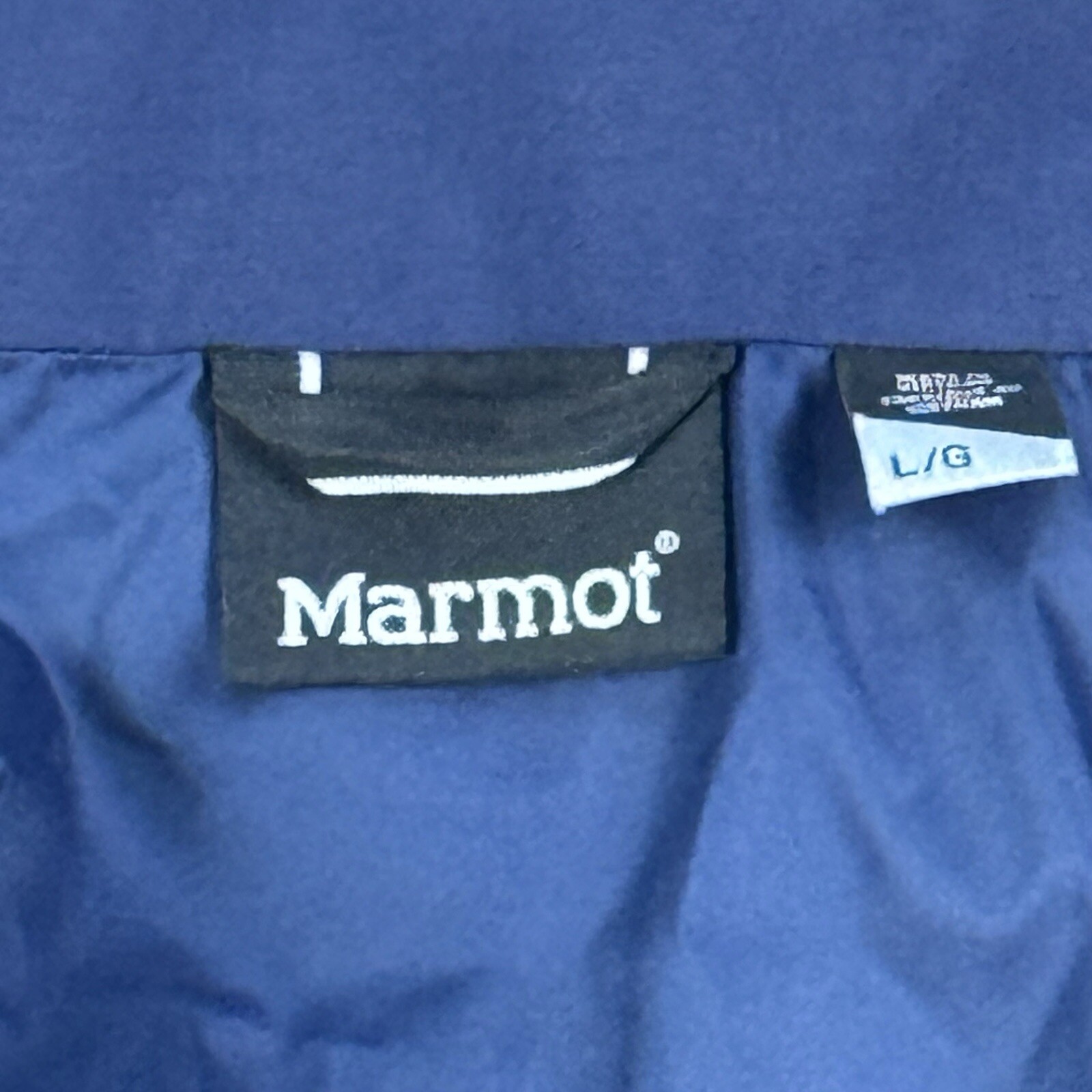 Marmot Women’s Size Large Shell Jacket Blue Chest Zip Pockets