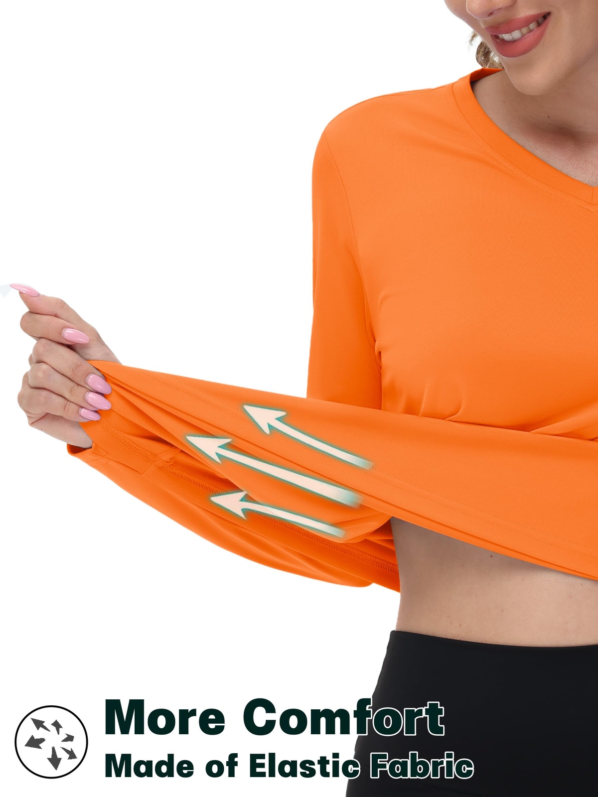 UPF50+ Womens Rash Guard Shirts Long Sleeve Quick Dry V-Neck Hiking Sports Tops