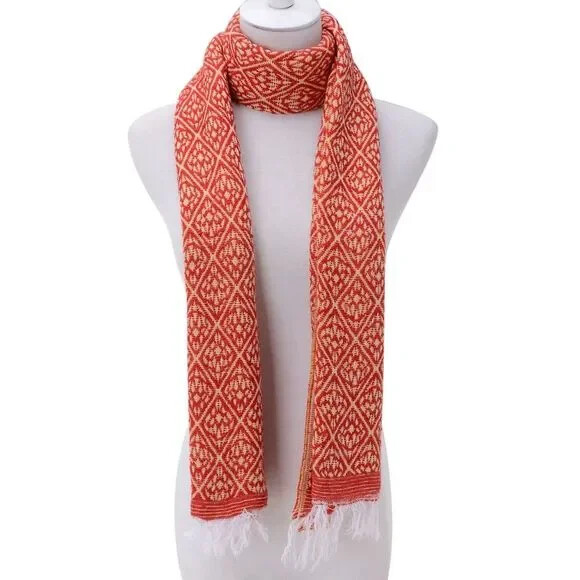 J Francis Scarf Womens Red and Yellow 74 x 21.6 in