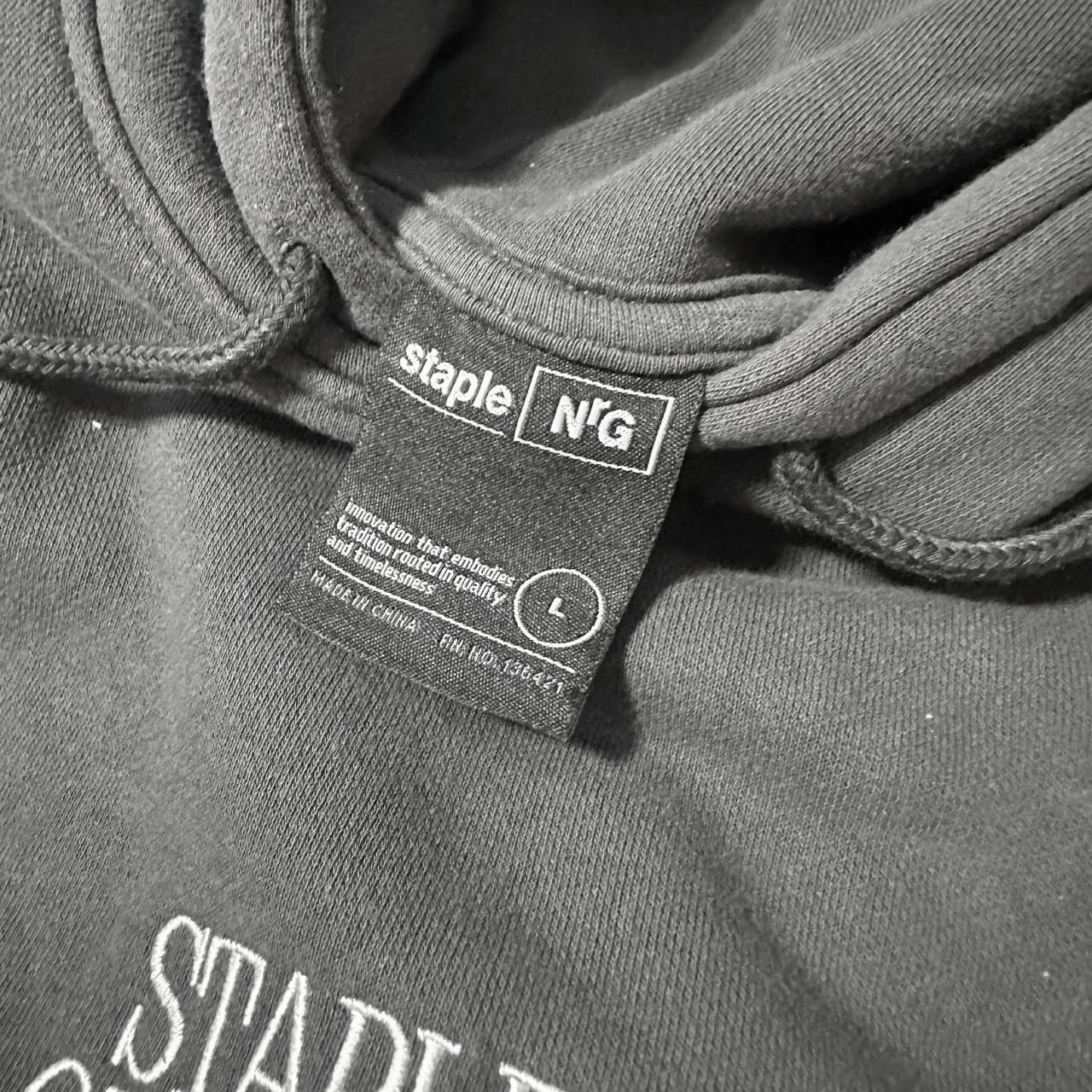 Staple Men’s L Black Pullover Hoodie Cotton Fleece Graphic Logo Drawstring