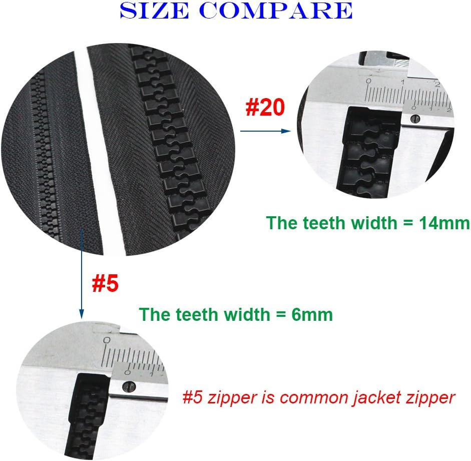 200cm Heavy Duty Plastic Separating Zipper #20 for Tents Coats Canvas 78 Inch