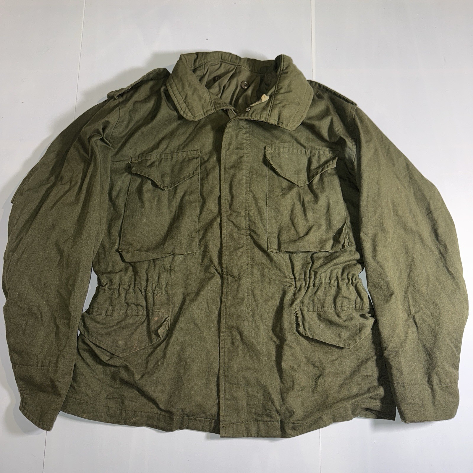 Vintage US Army M-1951 OG 107 Field Jacket Size L Regular With Hood 1960’s 60’s