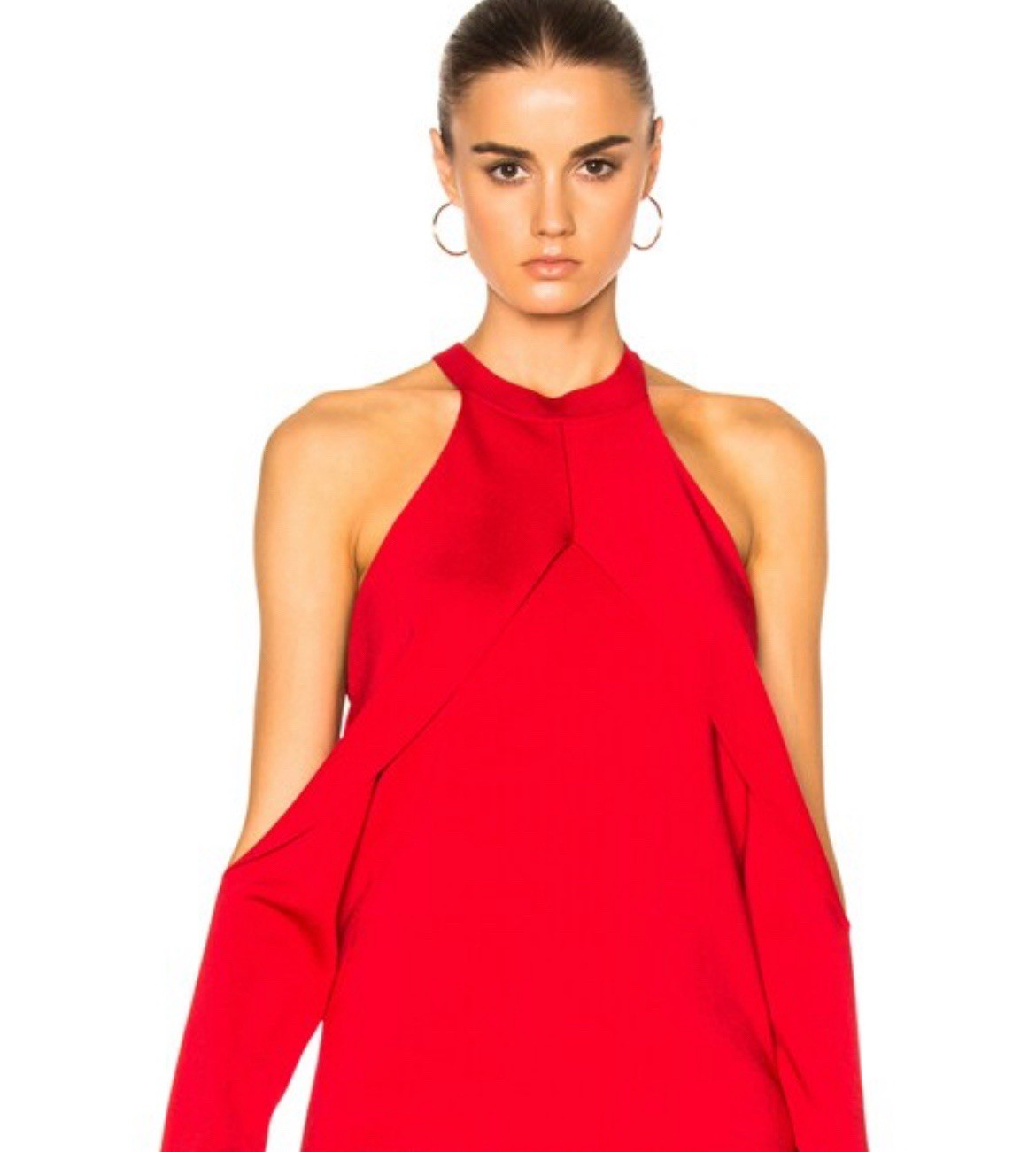 Dion Lee Women’s Sleeve Release Stretch Knit Dress- Cherry Red- (US 6)