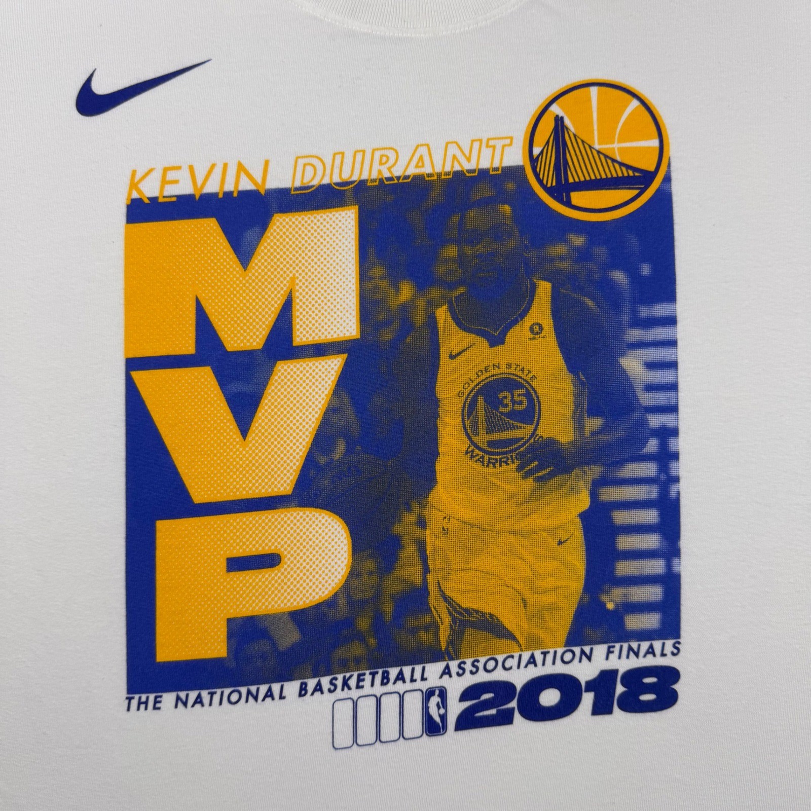 Nike Kevin Durant 2018 NBA Finals MVP Golden State Warriors White Shirt Mens XXL