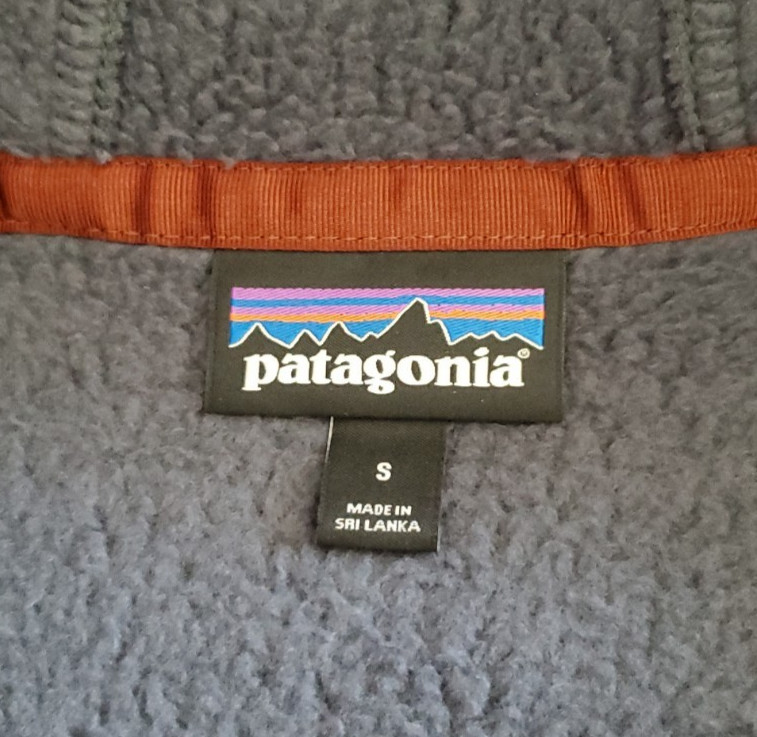 Patagonia Men’s M Hooded 1/2 Zip Pullover Jacket Blue/Brown Solid
