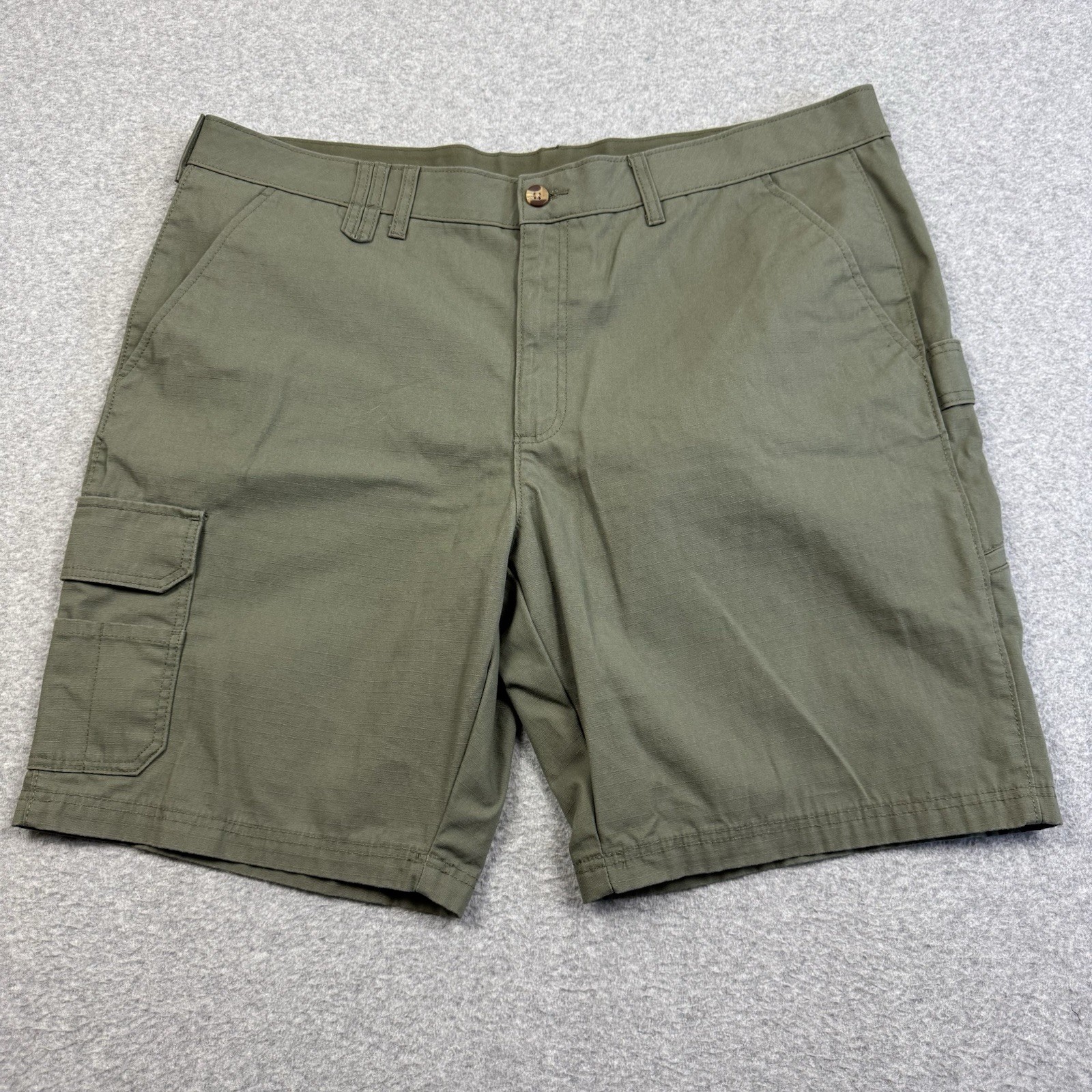 Brahma Utility Cargo Shorts Mens 42 Green Artichoke Ripstop Work Hike Relaxed