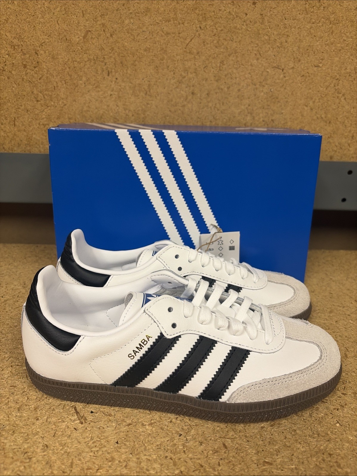 Adidas Samba OG Cloud White Core Black GS IE3675 Size 3.5