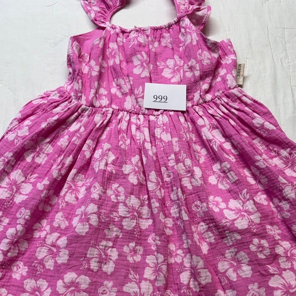 Disney Mickey & Friends Minnie Mouse Pink Floral Gauze Dress Kids XL 14 DSNI1IQ