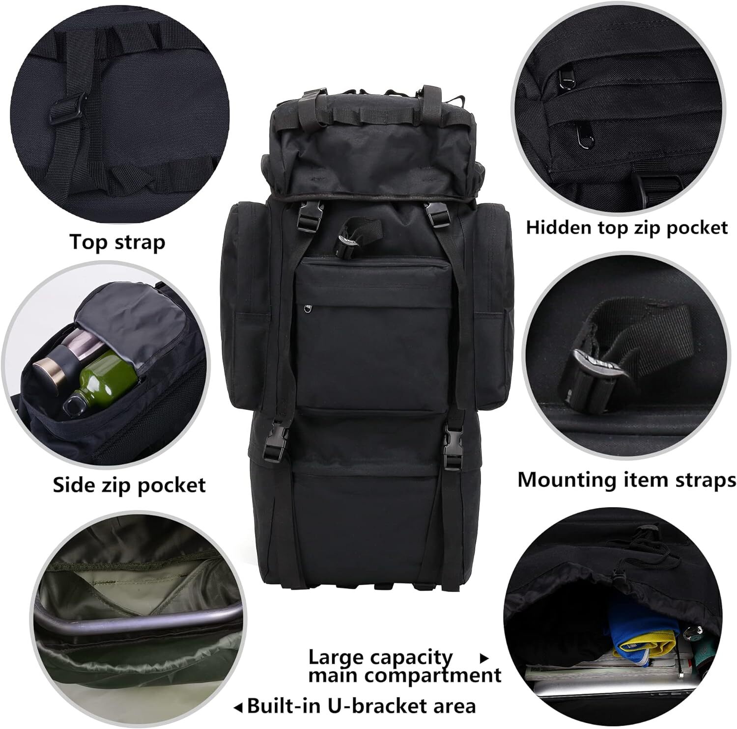Military Tactical Backpack 30L-70L Large Outdoor Men 3 Day Assault Pack Rucksack