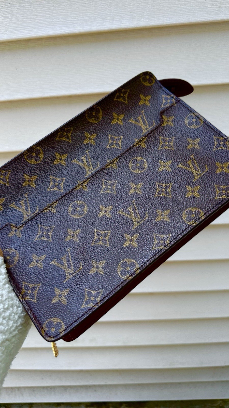 Authentic Louis Vuitton Monogram Pochette Homme Clutch Bag M51795 Excellent