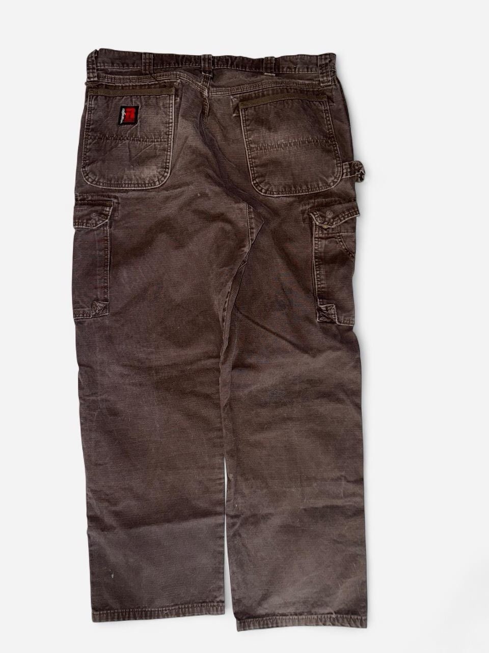 Wrangler Riggs Workwear Men’s Brown Canvas Cotton Cargo Work Pants 38×32 3W060DB