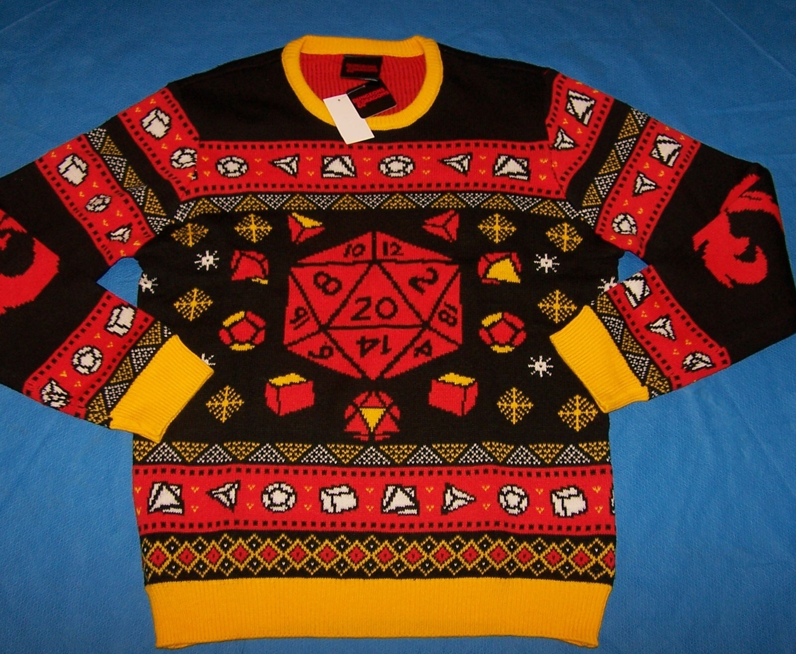 Size M Mens Christmas Sweater Dungeons and Dragons Holiday Sweater