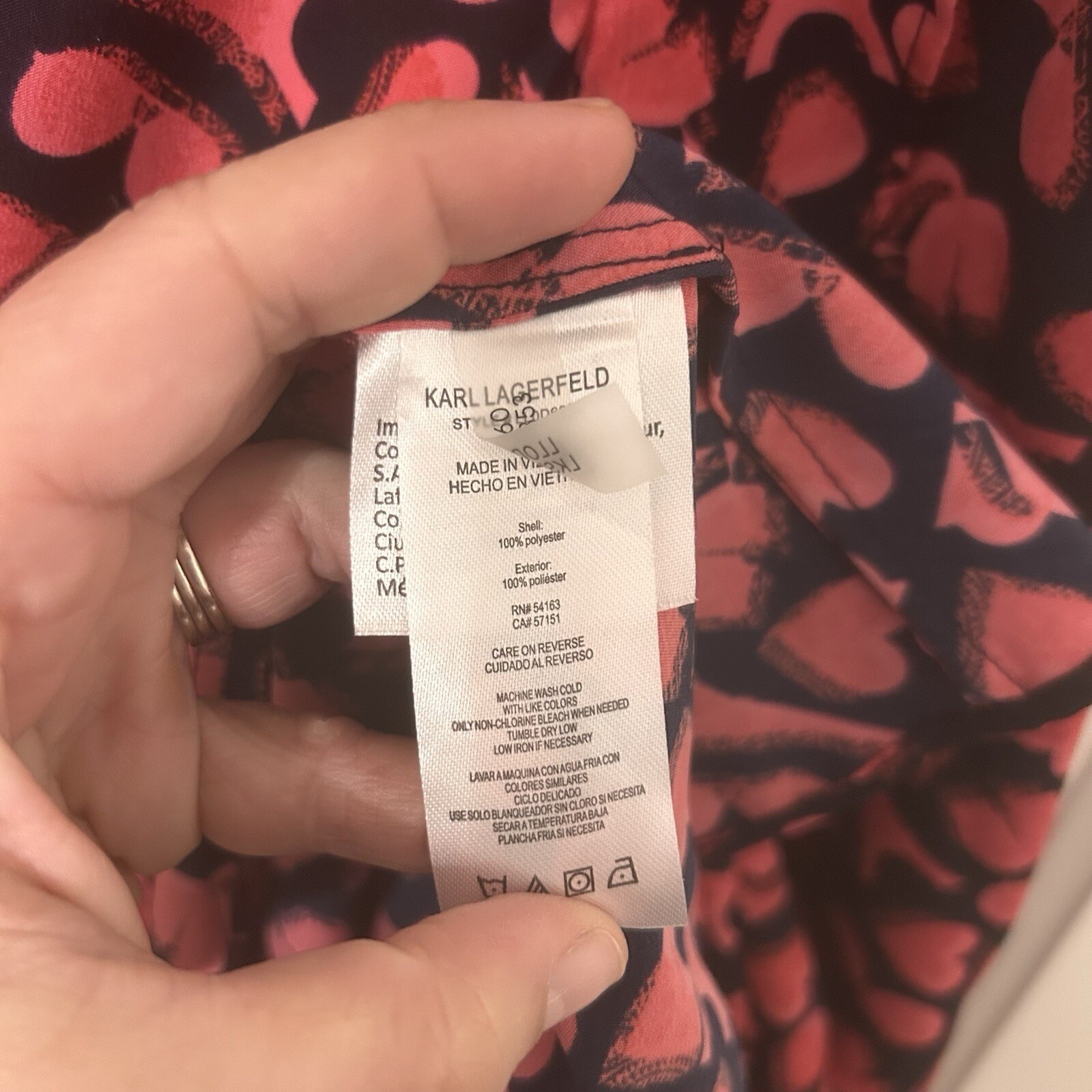 Karl Lagerfeld Paris Logo Heart Print Faux Wrap Ruffle Midi Skirt Sz 6