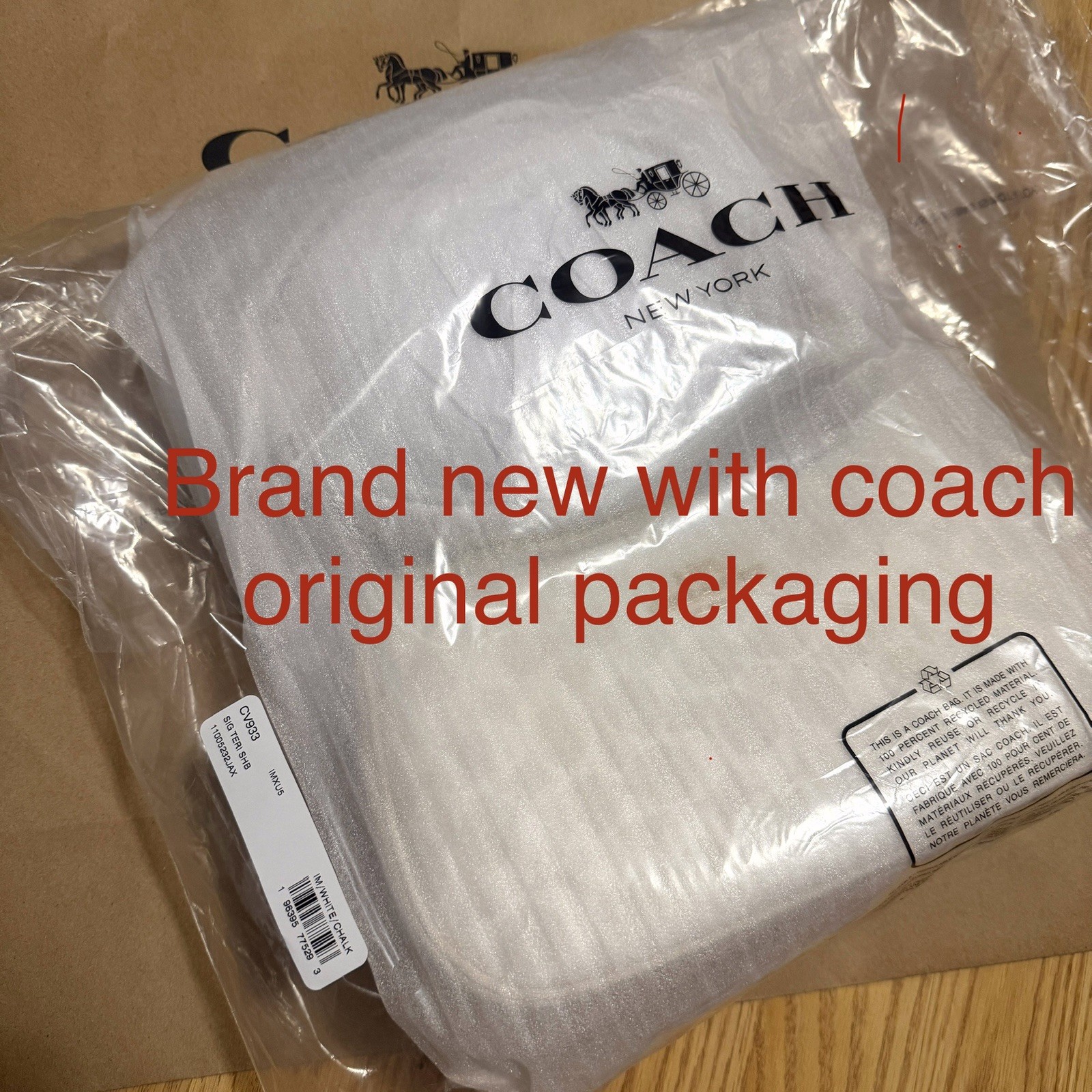 NWT Coach Teri Shoulder Bag In Signature Canvas CV933 Gold/White/Chalk