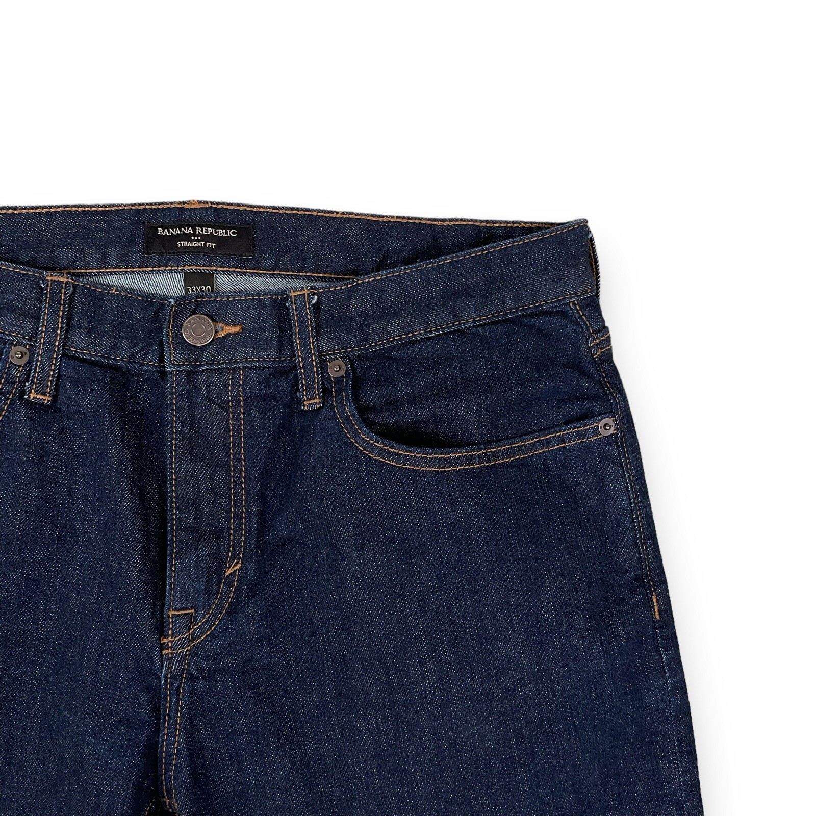 Banana Republic Jeans Men 33×30 (ACTUAL 34×27.5) Dark Blue Straight Fit Denim