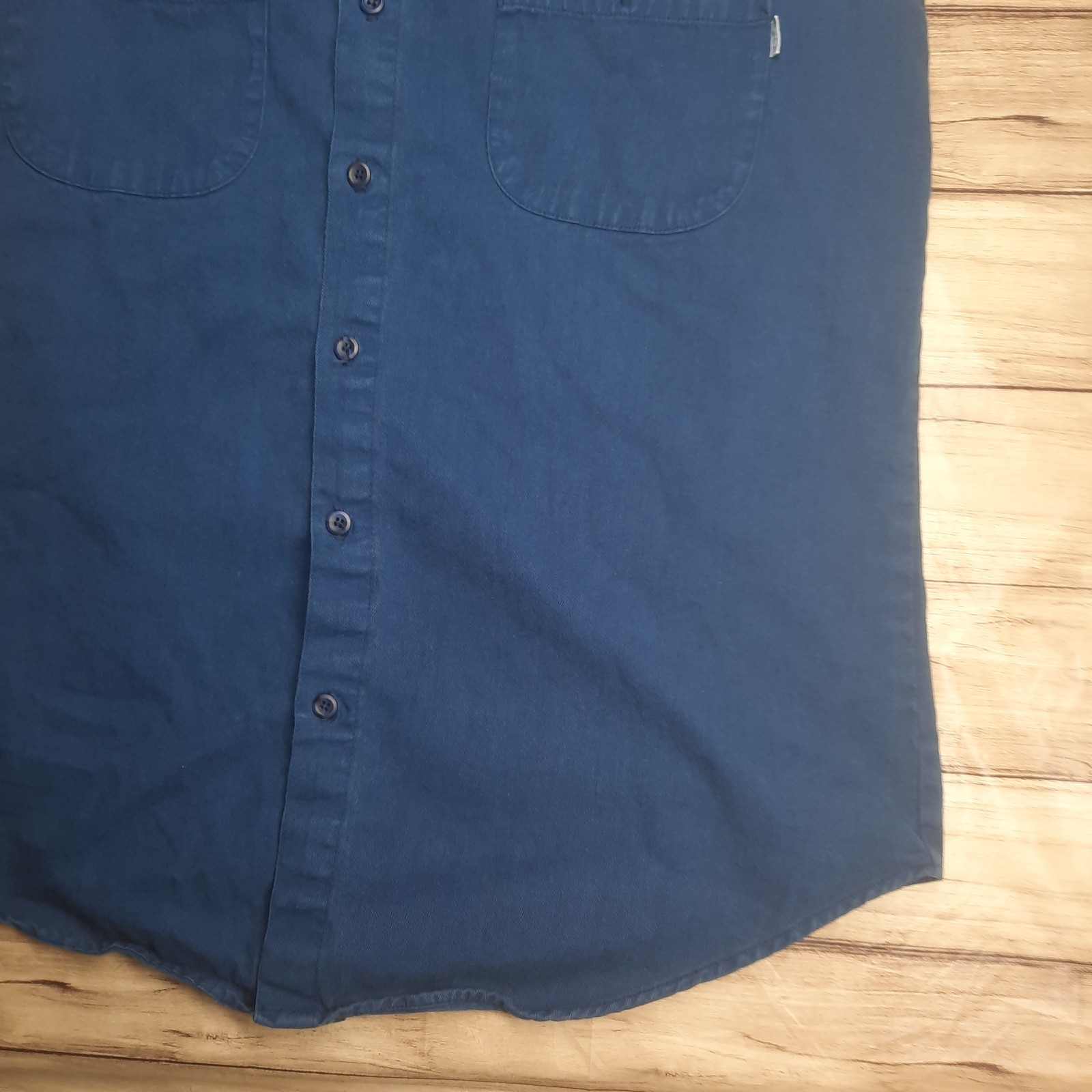 City Jeans Men’s Blue Biker Style Shirt Sleeveless USA Vtg Style Medium READ