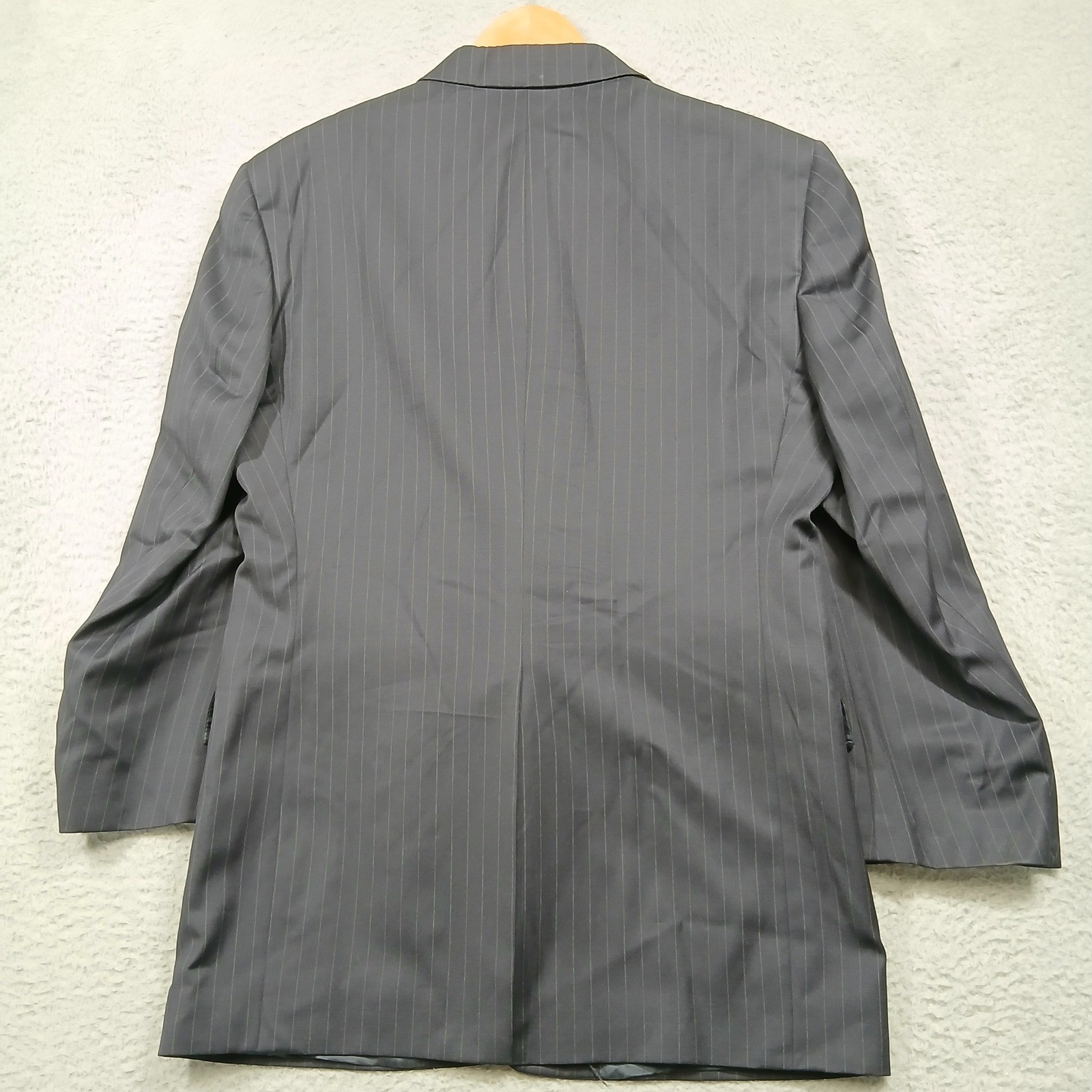 Hart Schaffner Marx Gold Trumpeter Blazer Men 44R Navy Pinstripe Wool Jacket