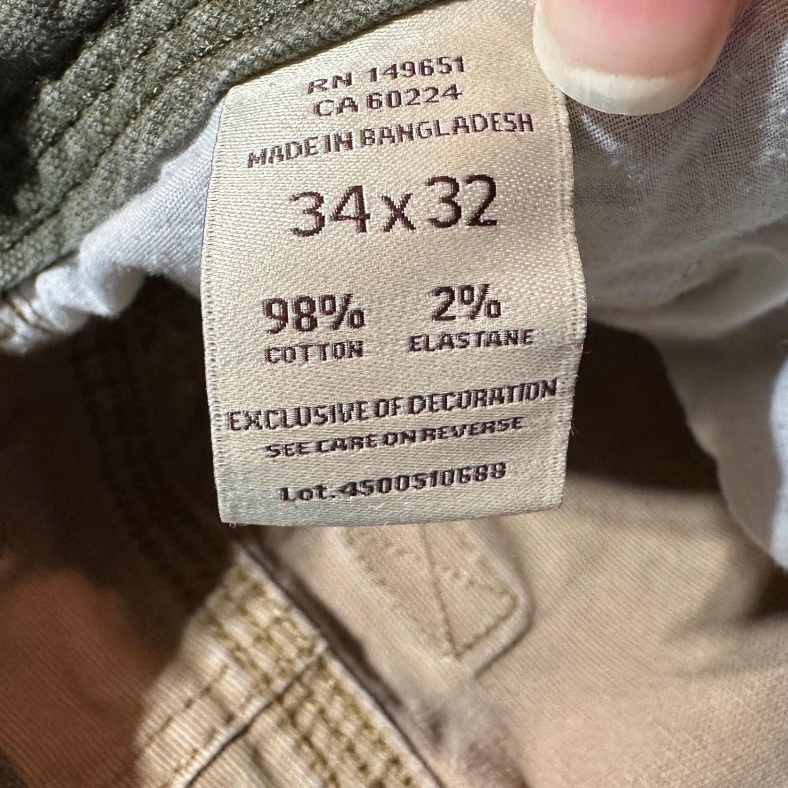Legendary Outfitters Mens Canvas Utility Pants 34×32 Tan Brown Workwear Trousers