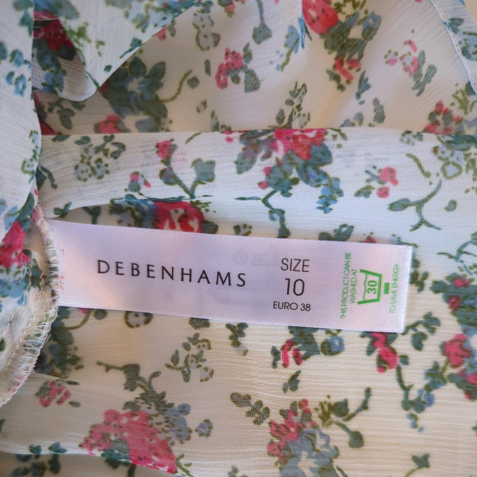 Debenhams Red Herring sheer chiffon floral rufle top UK10 Y2k whimsy floaty