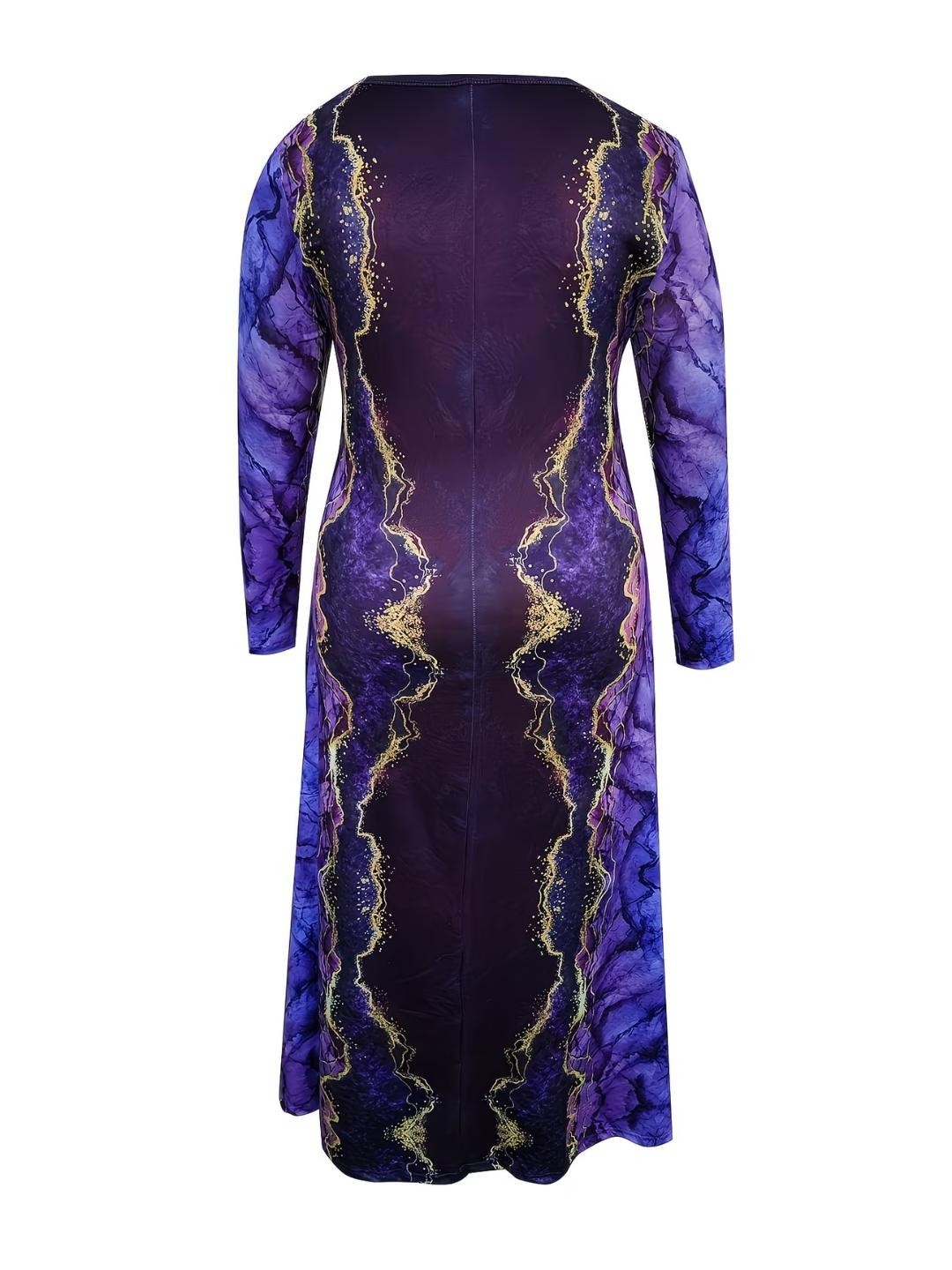 Plus 1XL (Size 14) Purple Long A-Line Dress – Long Maxi Gown Kaftan ✨New