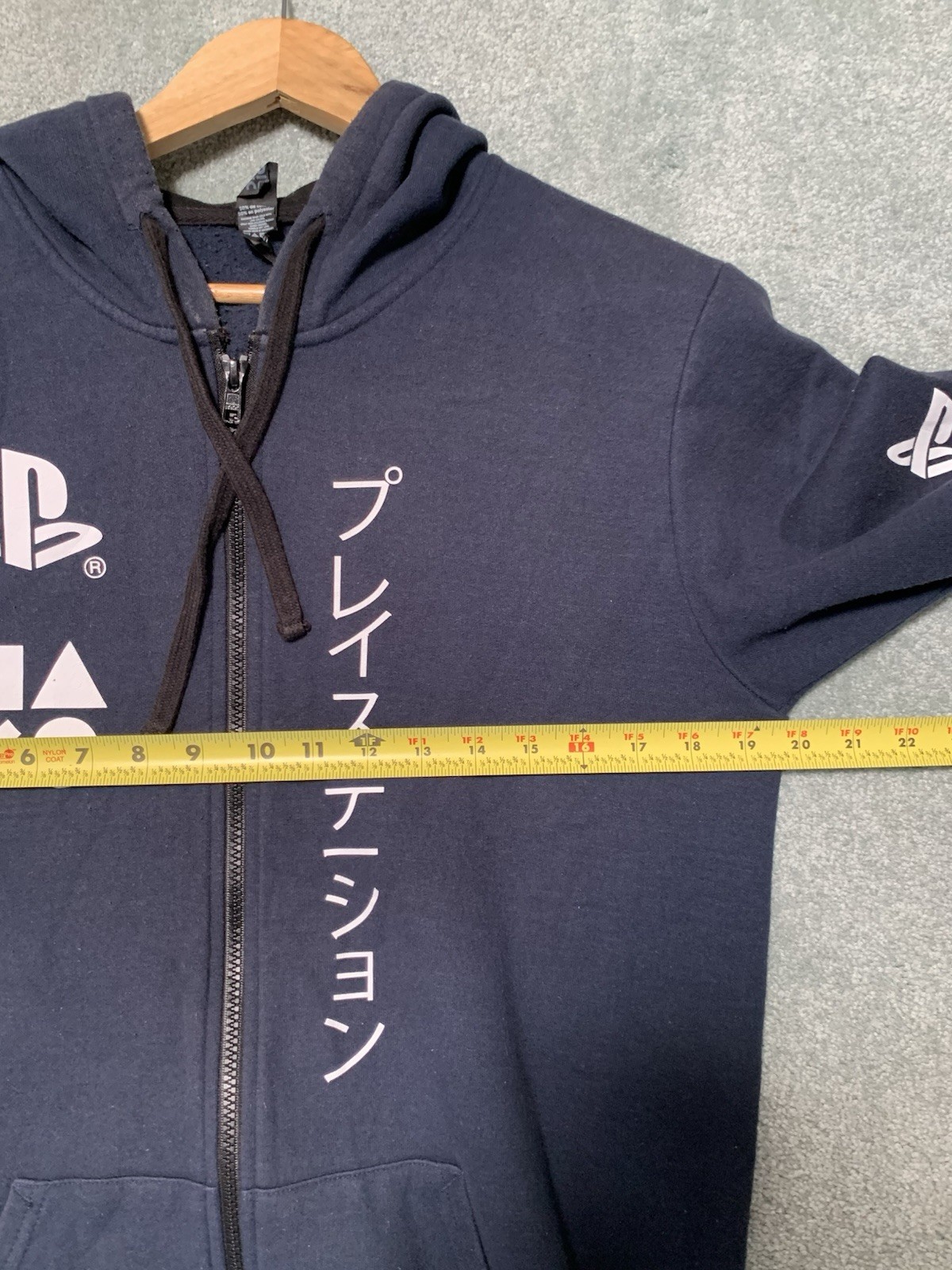 PlayStation Men’s Blue Full Zip Hoodie Graphic Logo Pockets Long Sleeve
