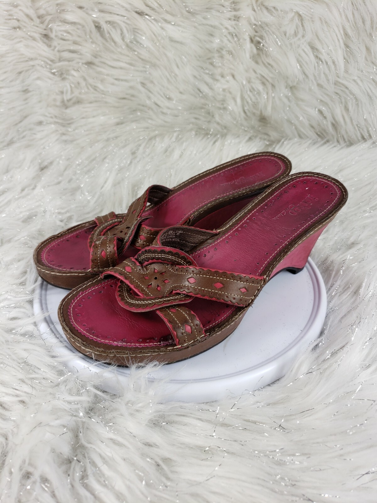 INDIGO by Clarks Brown Leather 81452 Sandals Size 6 M