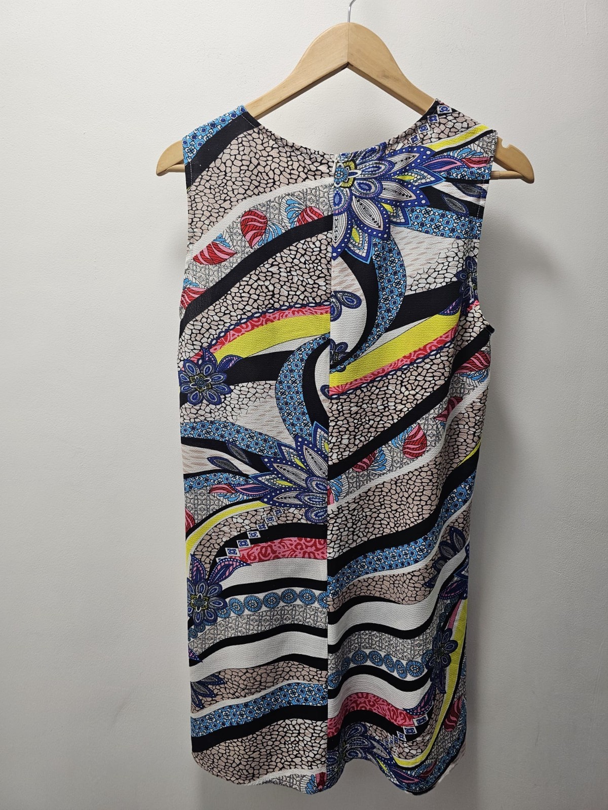 Quiz Shift Dress Womens UK 14 Sleeveless Geometric Floral Print Polyester C4