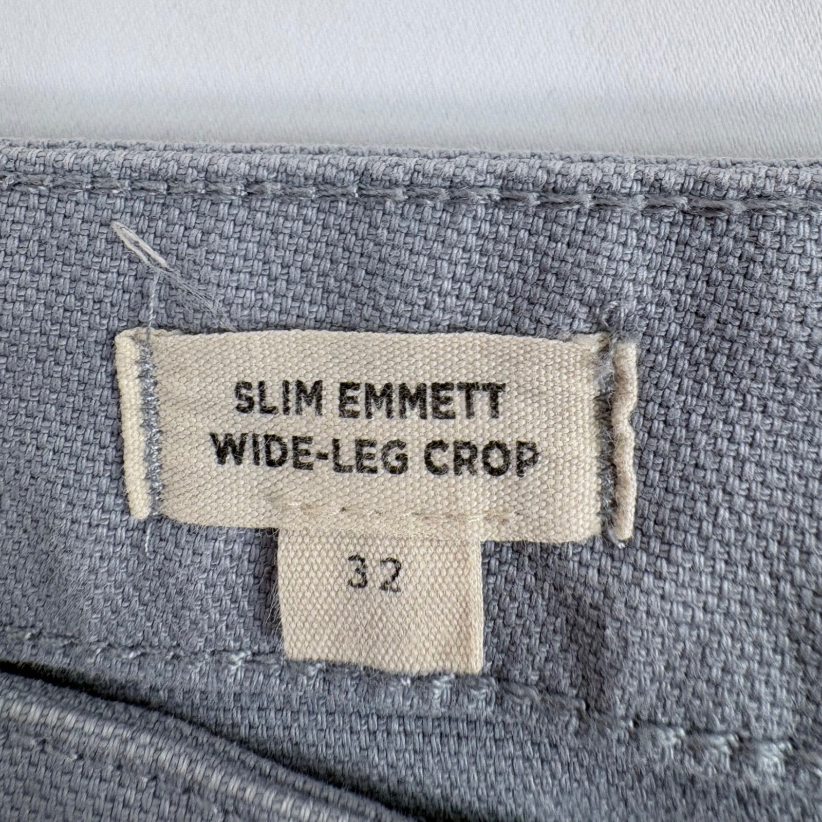 Madewell Slim Emmett Wide-Leg Crop Pants Blue Gray Size 32 High Rise Stretch