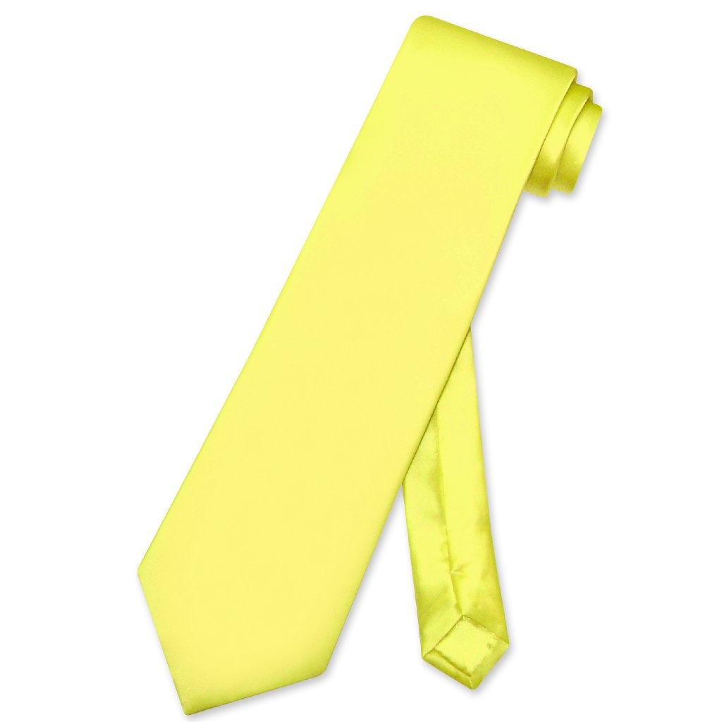 Biagio 100% SILK NeckTie EXTRA LONG Solid YELLOW Color Mens XL Neck Tie