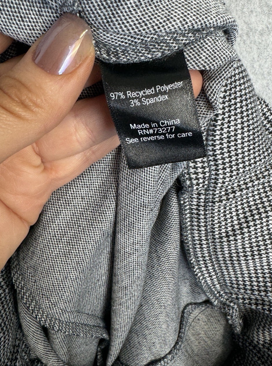 NWT SO Goods For Life Houndstooth Paperbag Pants L Black White Tie Waist