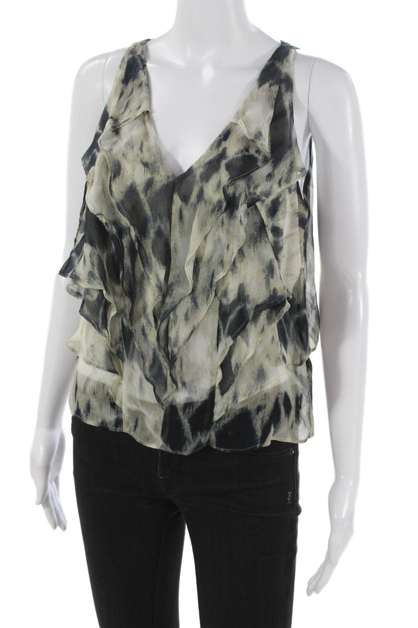 Robert Rodriguez Black Label Women Silk Animal Print Blouse Size 4