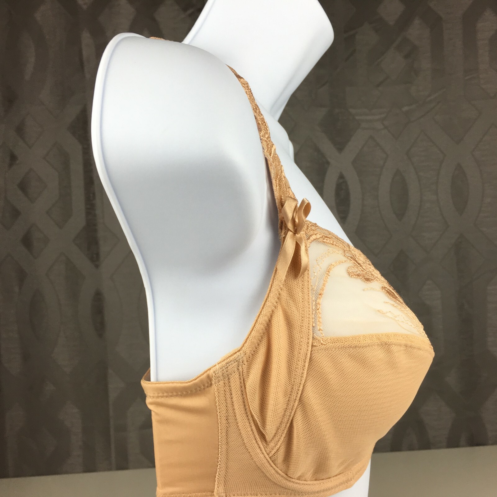 ALEGRO Sheer with Lace Underwire Sexy Lingerie Bra – Light Fawn 9006 – 30-40 NWT