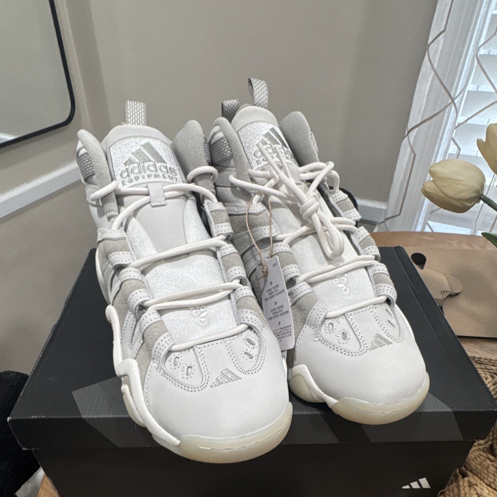 adidas Crazy 8 “Off White Sesame” Men’s High Top Lace-Up Suede Sneakers IE7230