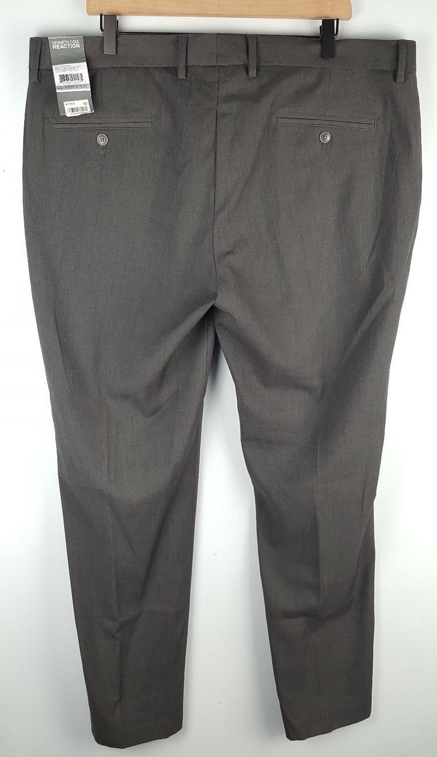 NWT Kenneth Cole Reaction Mens Pant-Tastic Core-Spring Pants Sz 38W Heather Gray