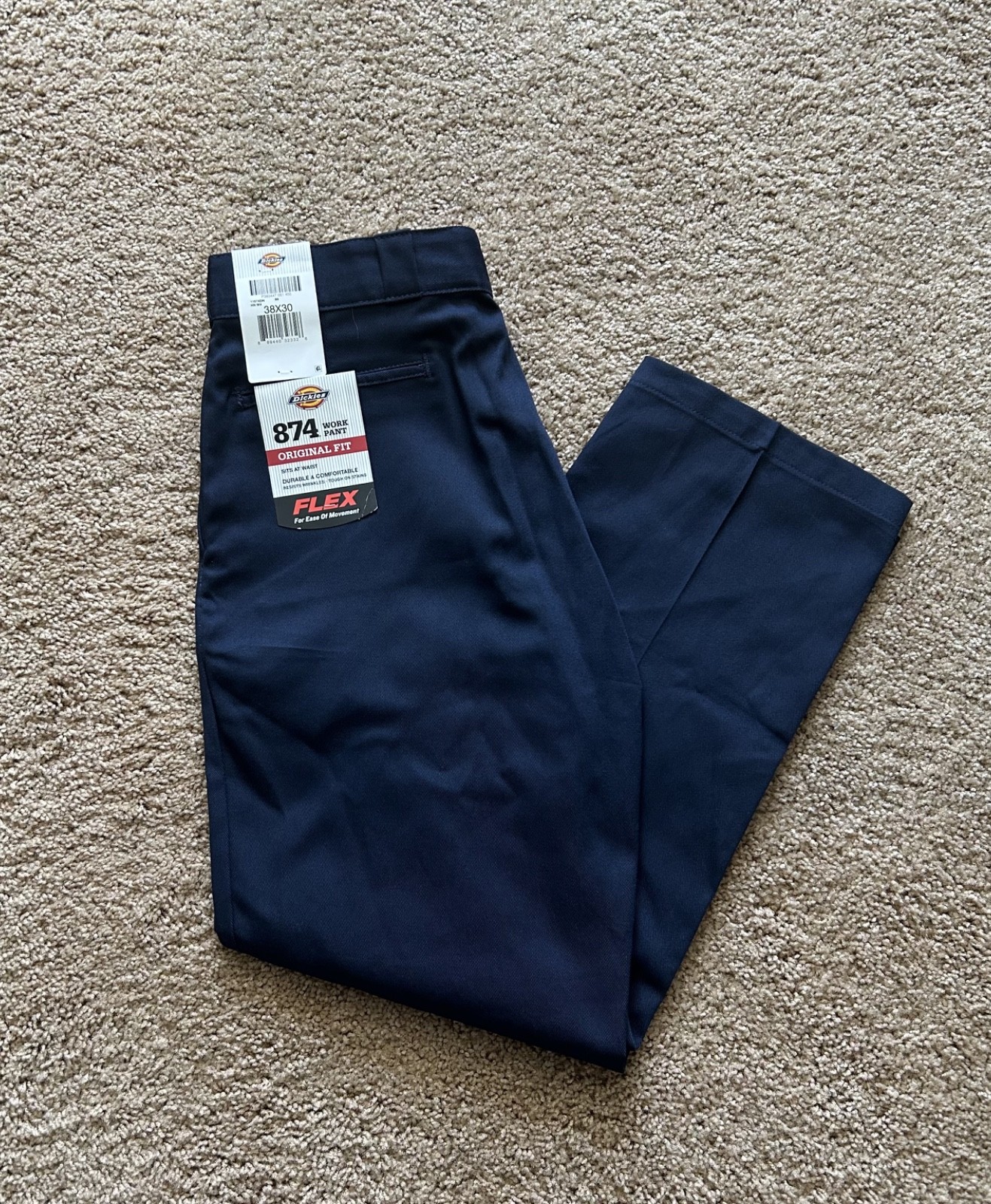 NWT Dickies 874 Original Fit Men’s Flex Work Pants | 38 X 30 | Dark Navy