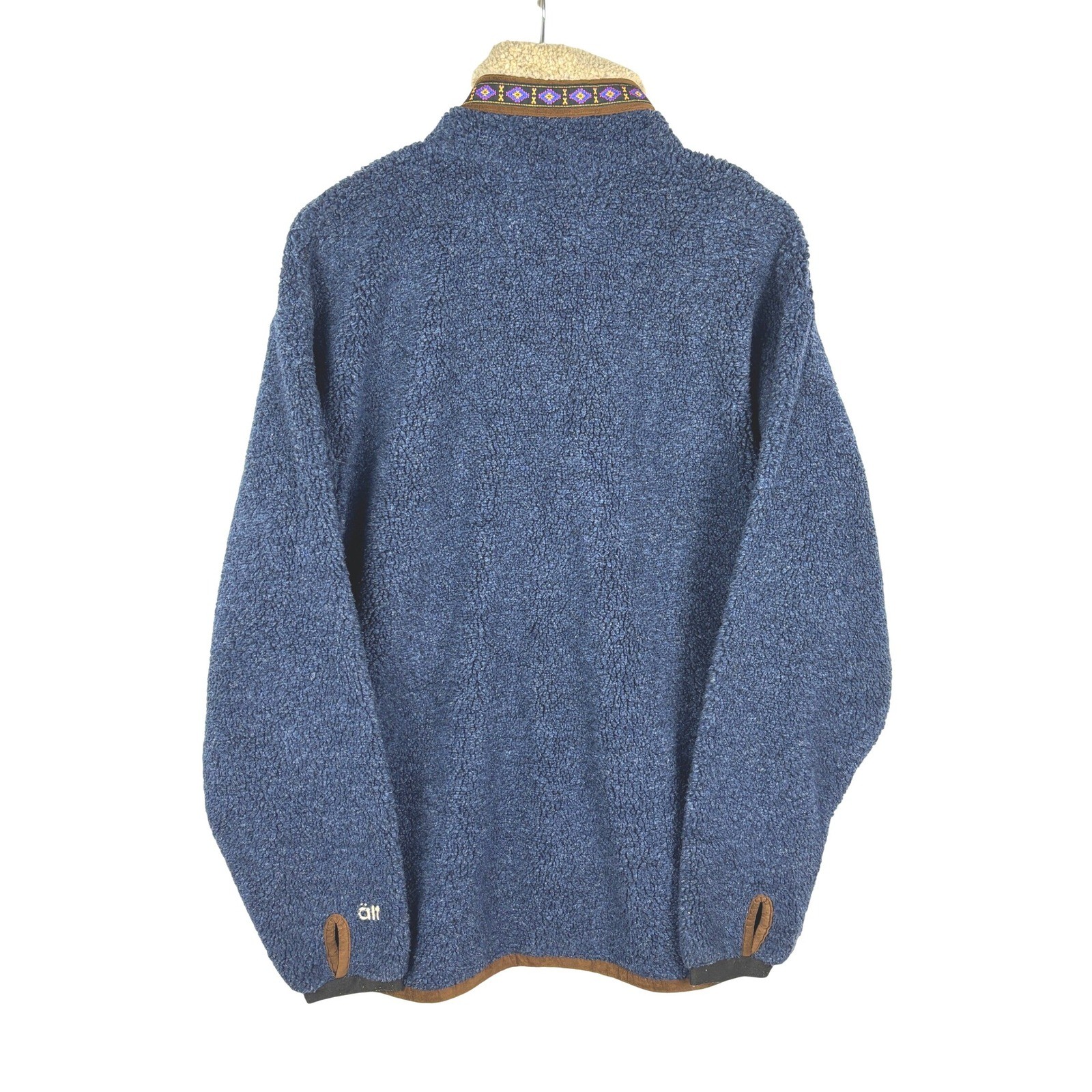 VTG Alf/Kuhl Mens Blue Deep Pile Fleece Jacket Full Zip USA Made Aspen Sz L