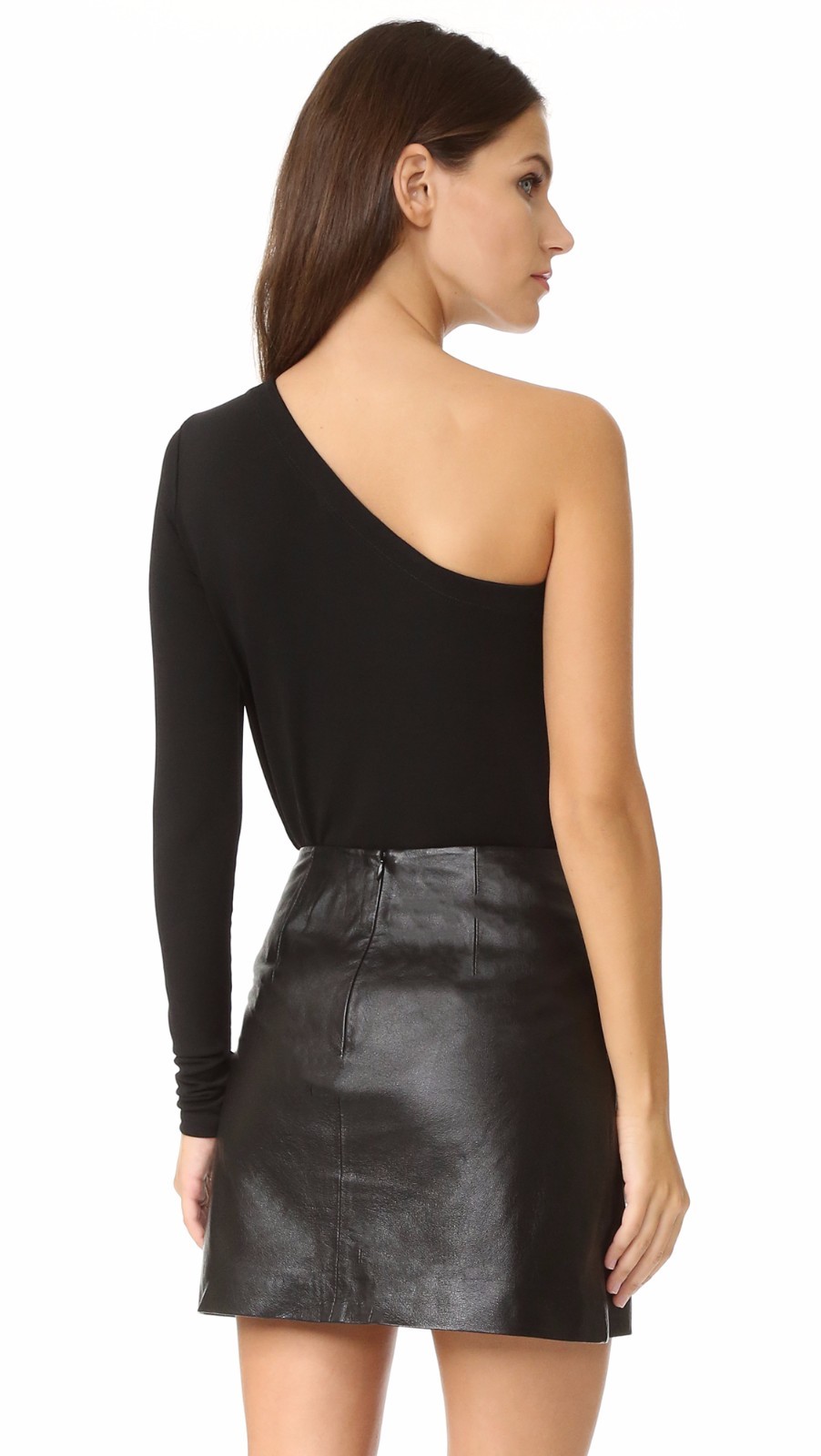 NWT Theory Lefft One Shoulder Matte Jersey Top Black Size P(XS),S,M $190