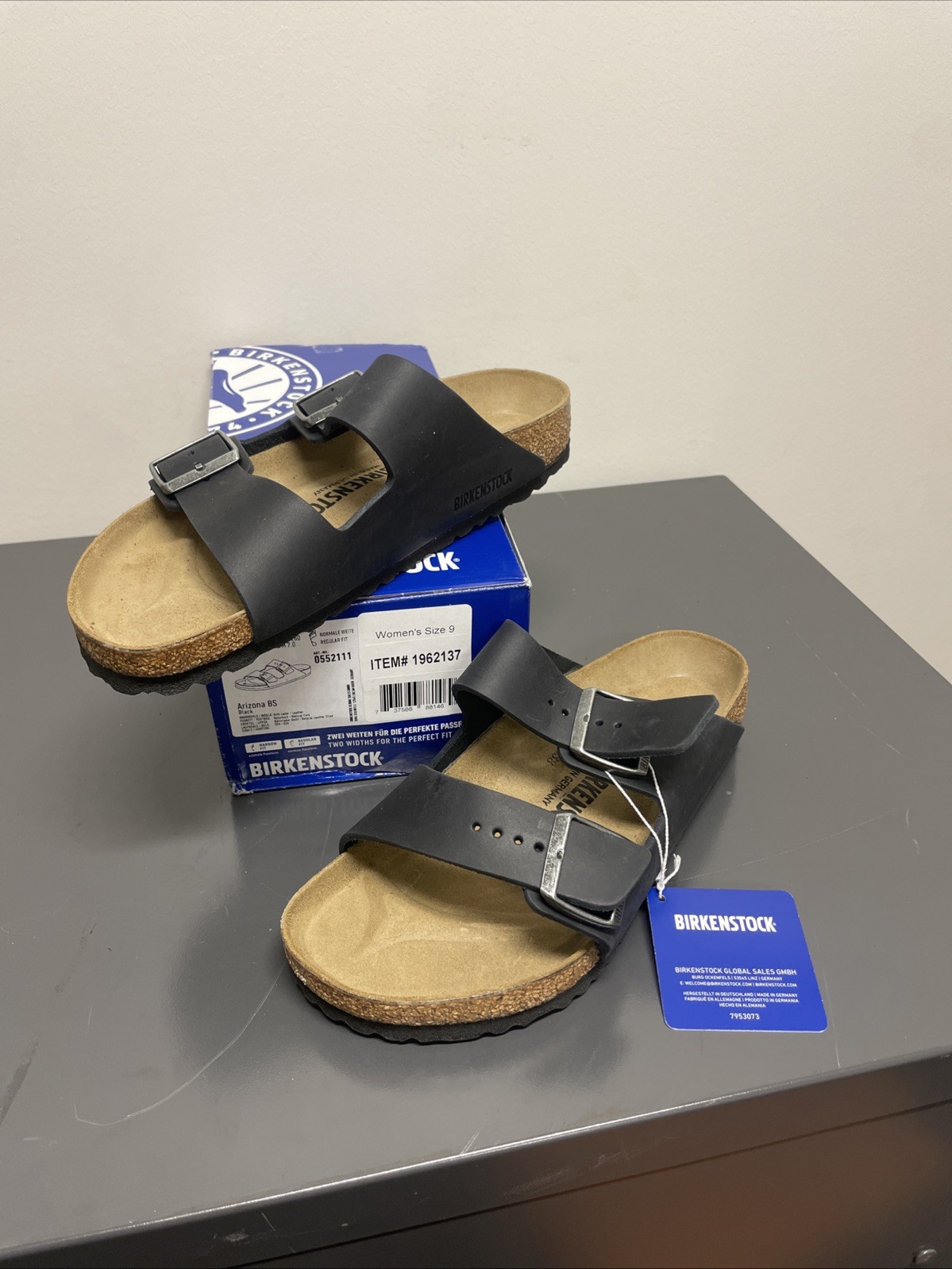 Birkenstock Arizona PROF Birko-Flor Unisex Sandals in Black, W9/M7