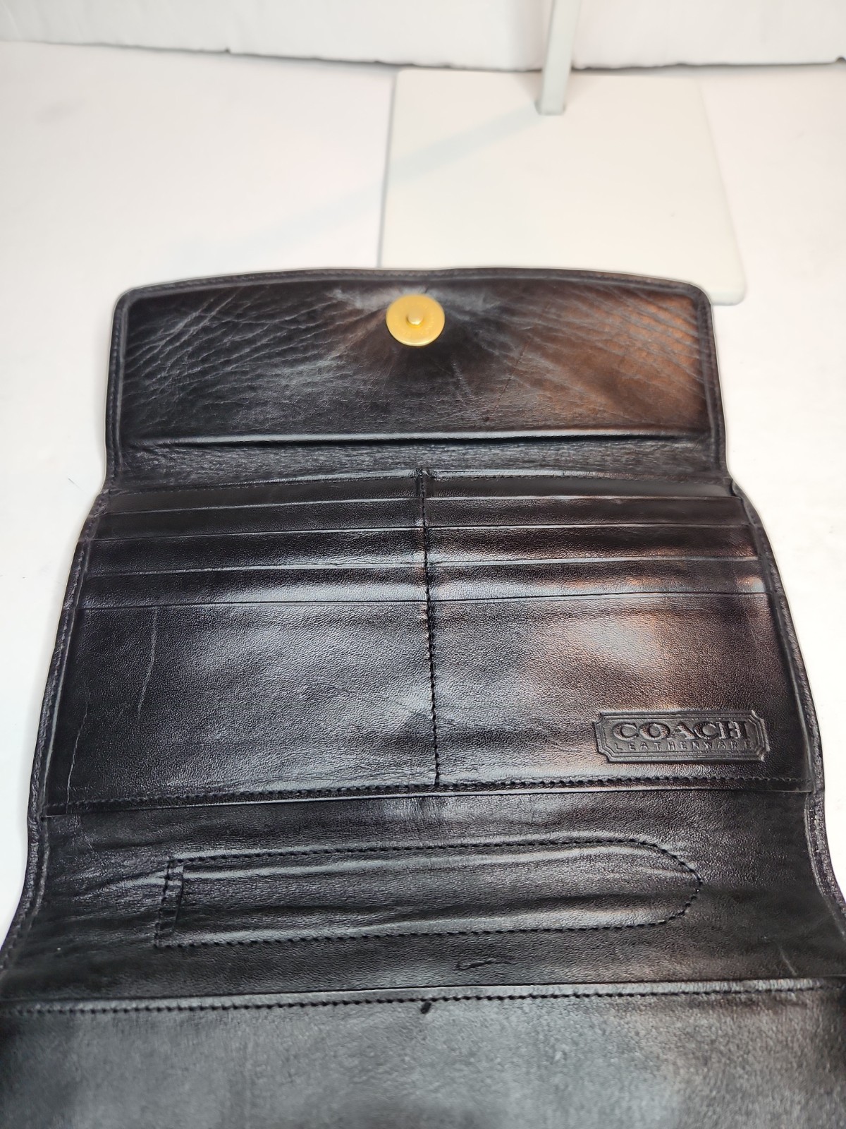 Authentic VTG COACH City Bag & Wallet Blk Lthr Crossbody Shoulder Turn Lock 90’s