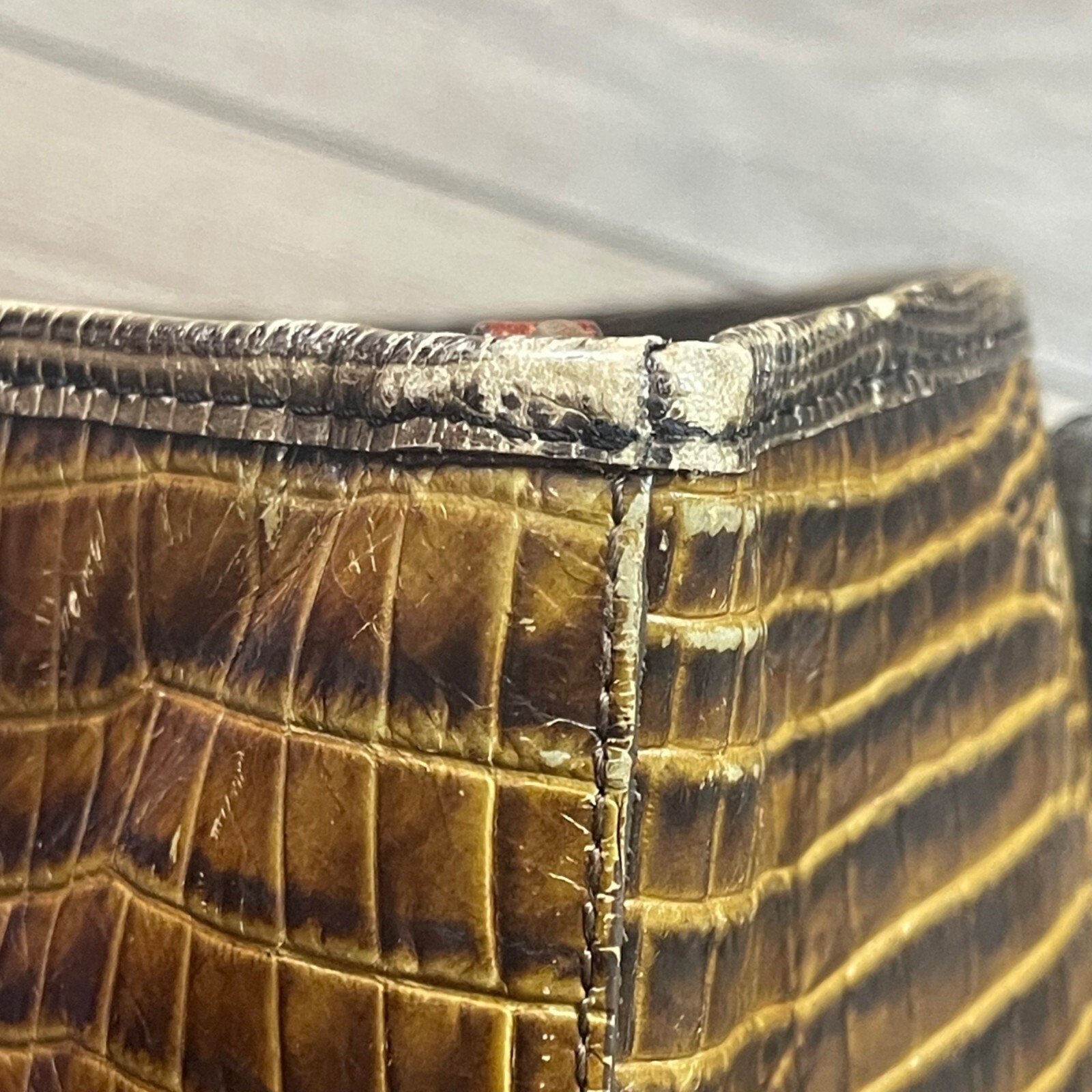 Brahmin Gold Medium Asher Tote Croc-Embossed Leather 16″ W X 10.25″ H X 5″ D FLA