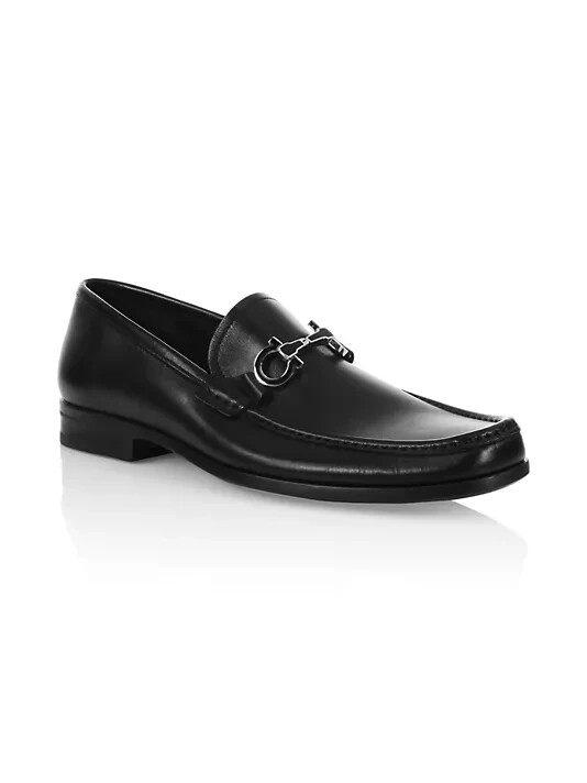 NIB NEW Salvatore Ferragamo Chris Horsebit Leather Loafers with Gancini Size 8