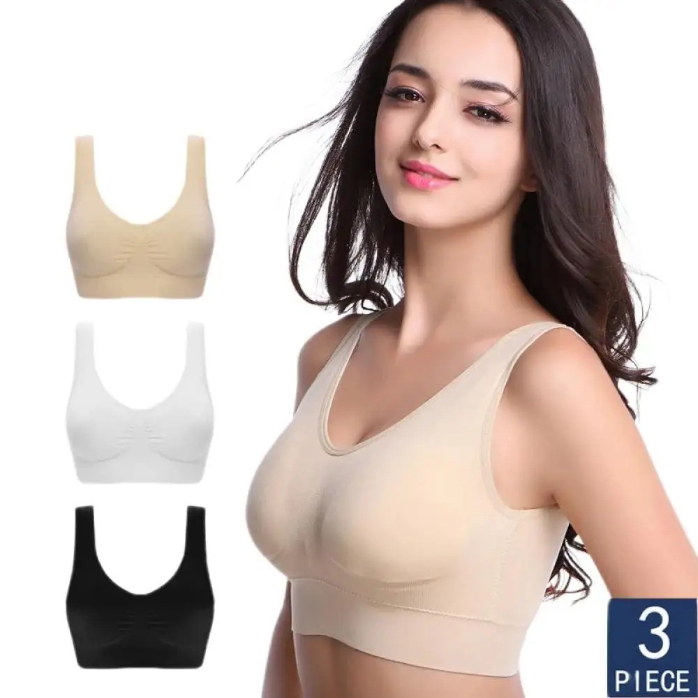 3pcs Comfort Bra Push Up Seamless Underwear Sexy Invisible Hot Sport Plus Size