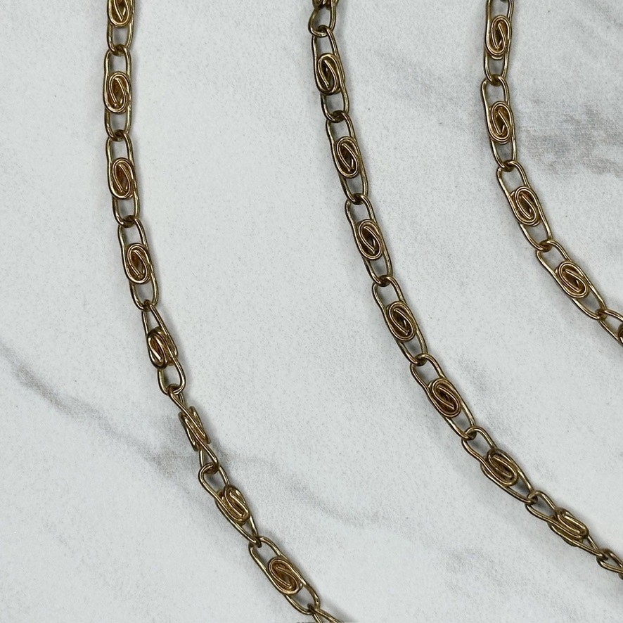 Skinny Gold Tone Swirl Chain Link Purse Handbag Replacement Strap 47″