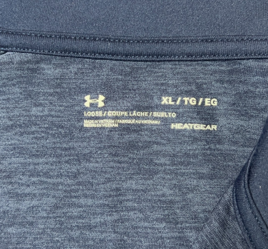 Under Armour HeatGear Quarter Zip Pullover Mens XL Navy Loose Activewear