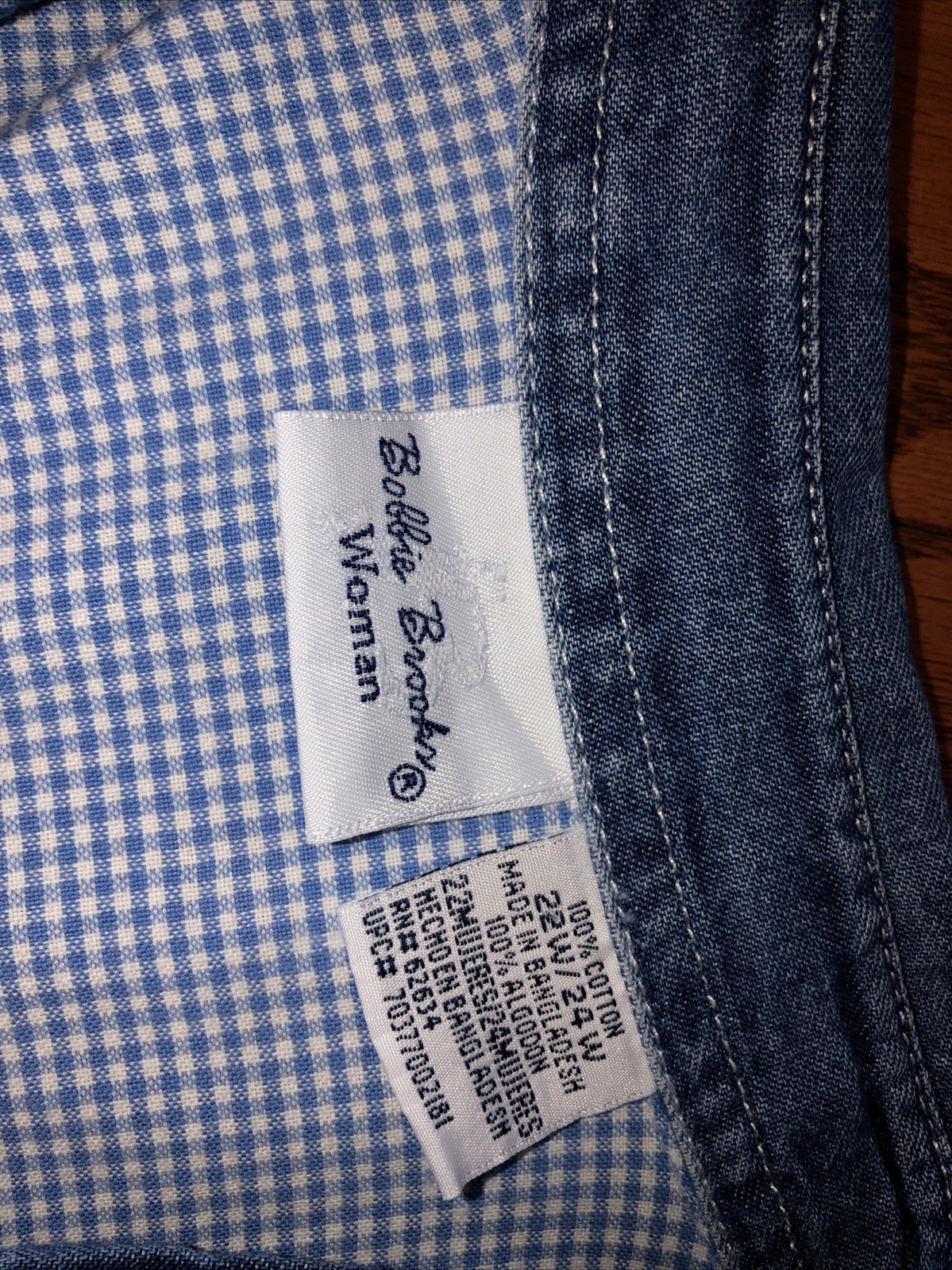 Bobbie Brooks Embroidery Cottage Gingham Shirt