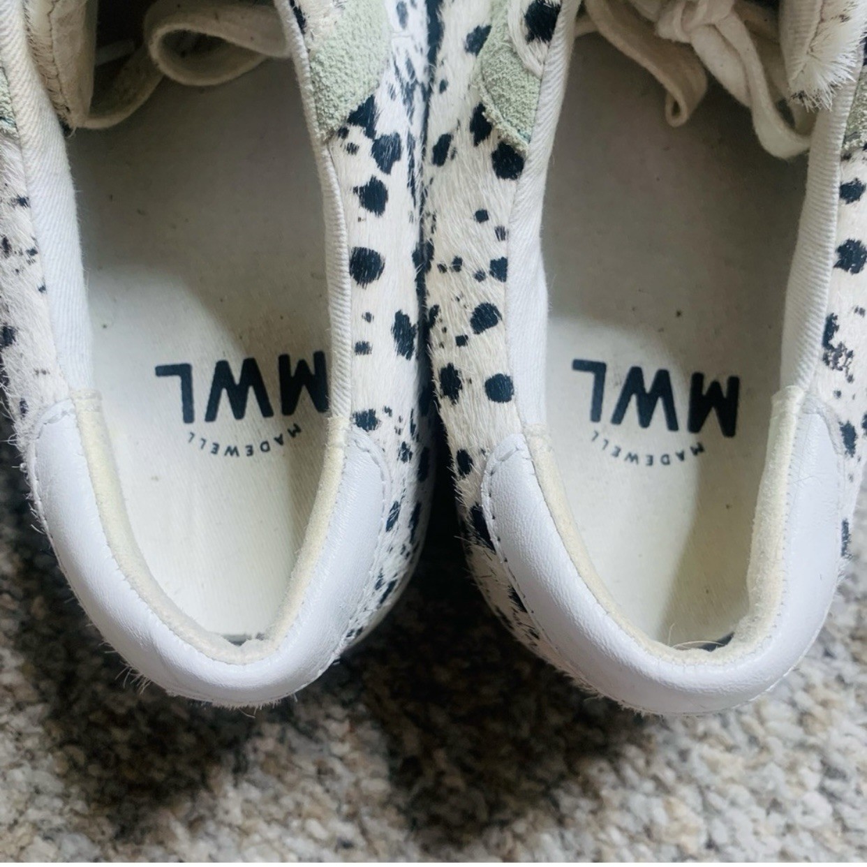 Madewell Sidewalk Low-Top Sneakers in Spatter-Painted Calf Hair Woman’s Sz 7M