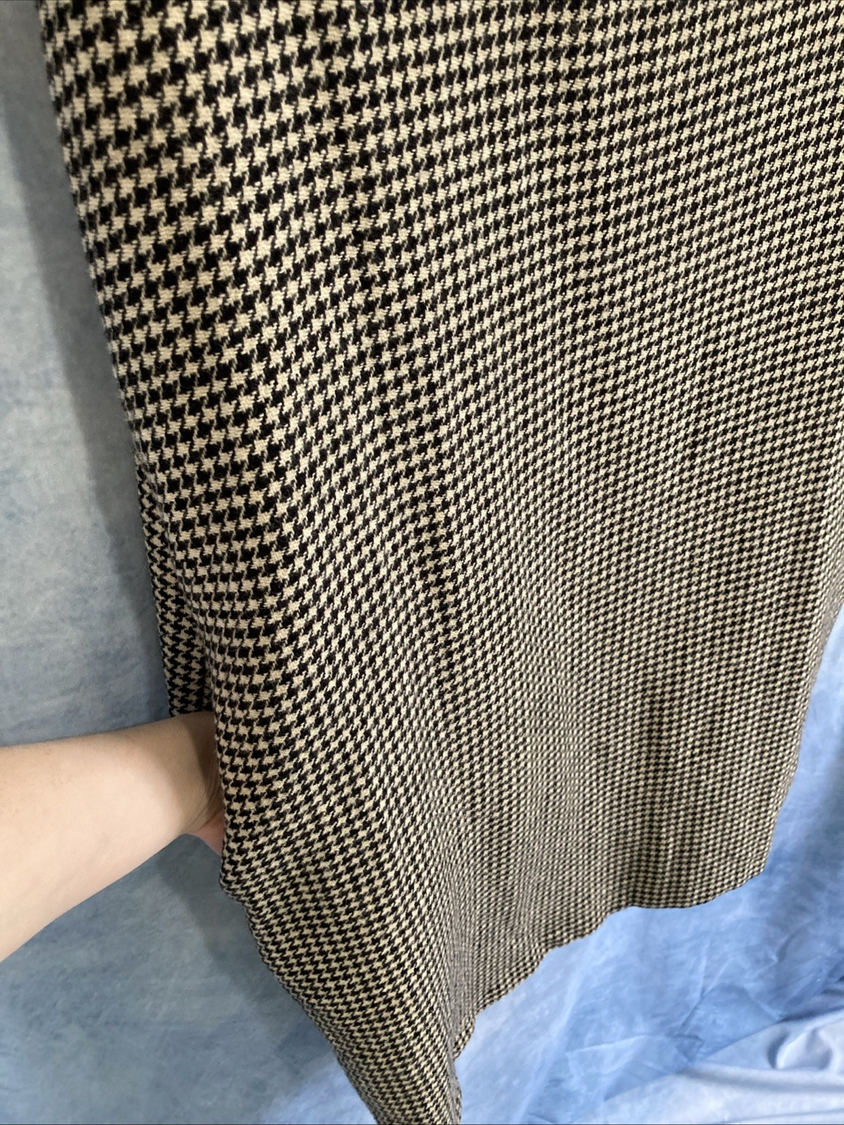 VTG 80s 90s Harvé Benard Wool Houndstooth Jumper Dress Lined Pockets XL 16 GUC