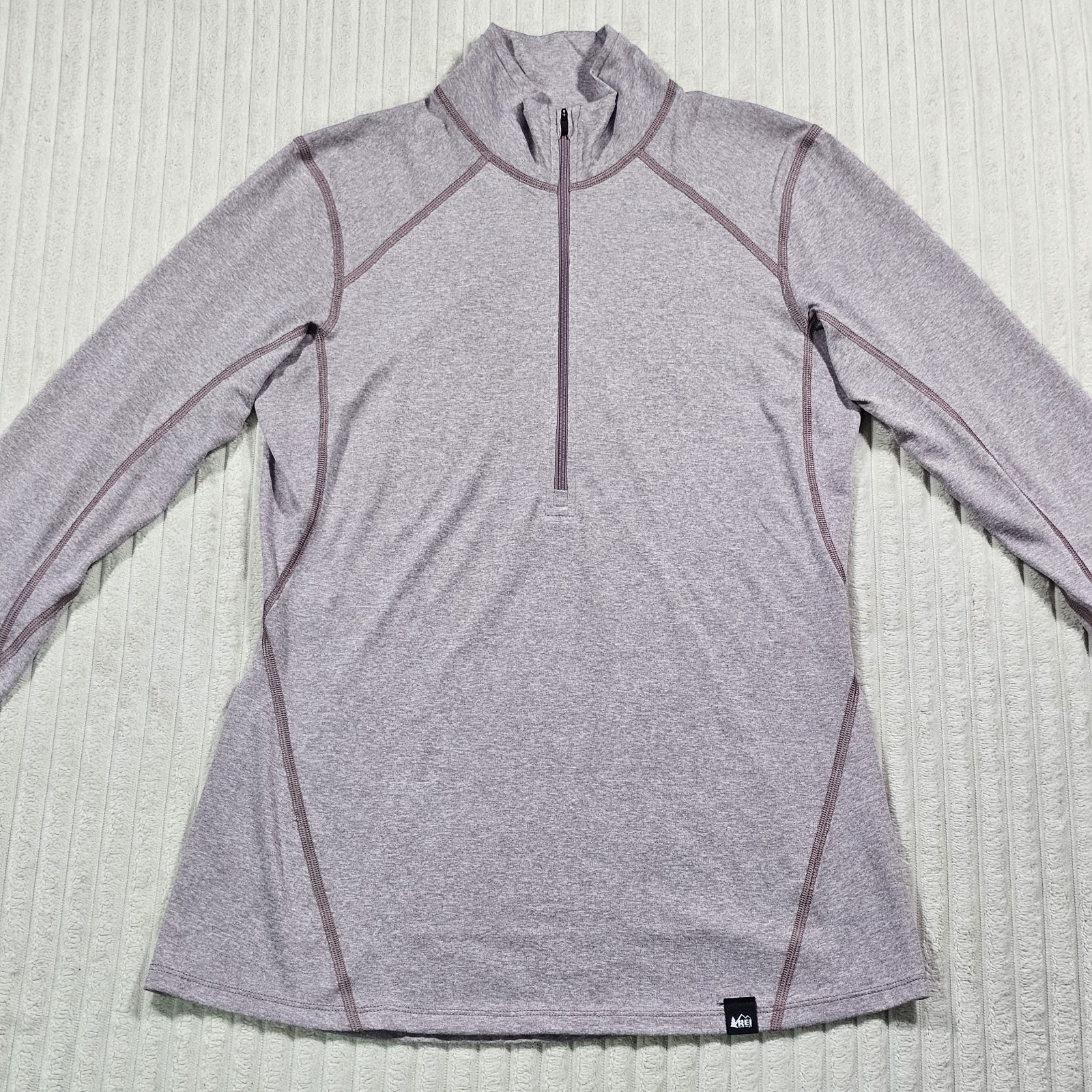 REI Co Op Pullover Women’s MEDIUM Purple 1/2 Zip Lightweight Base Layer
