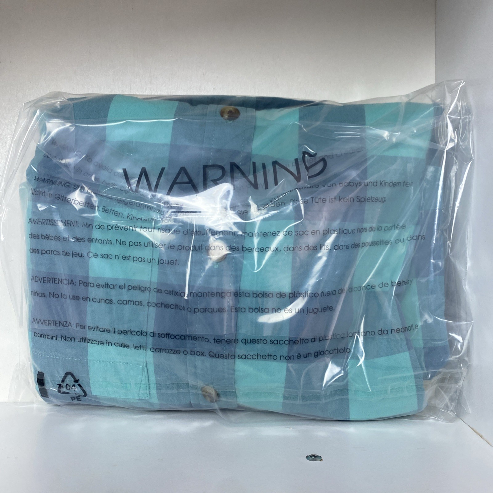 Old Navy Teal/Blue/Green Plaid Button Down Shirt Mens Regular Sz L