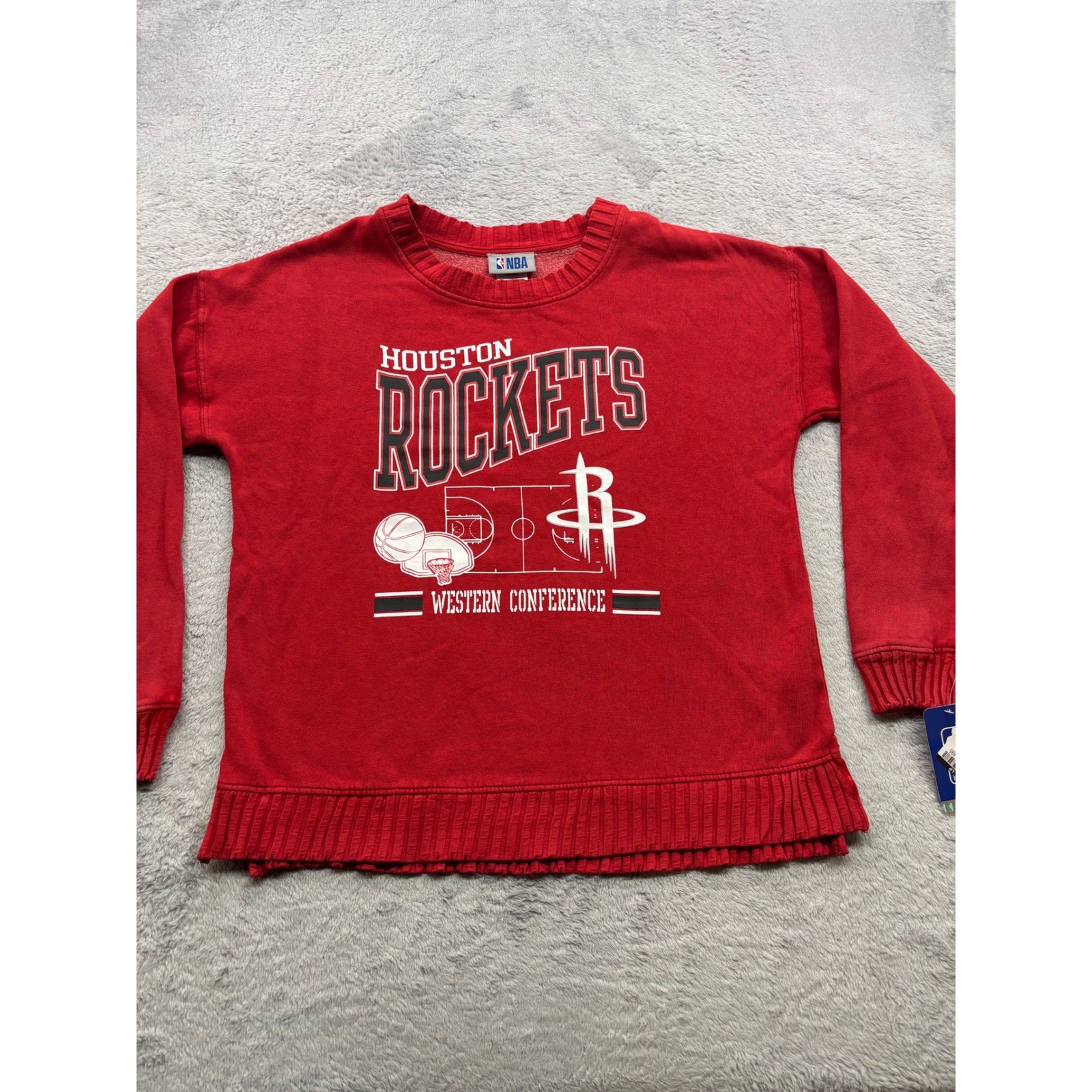 NBA Houston Rockets Red Western Conference Sweatshirt Girls Size XL 14/16 NWT